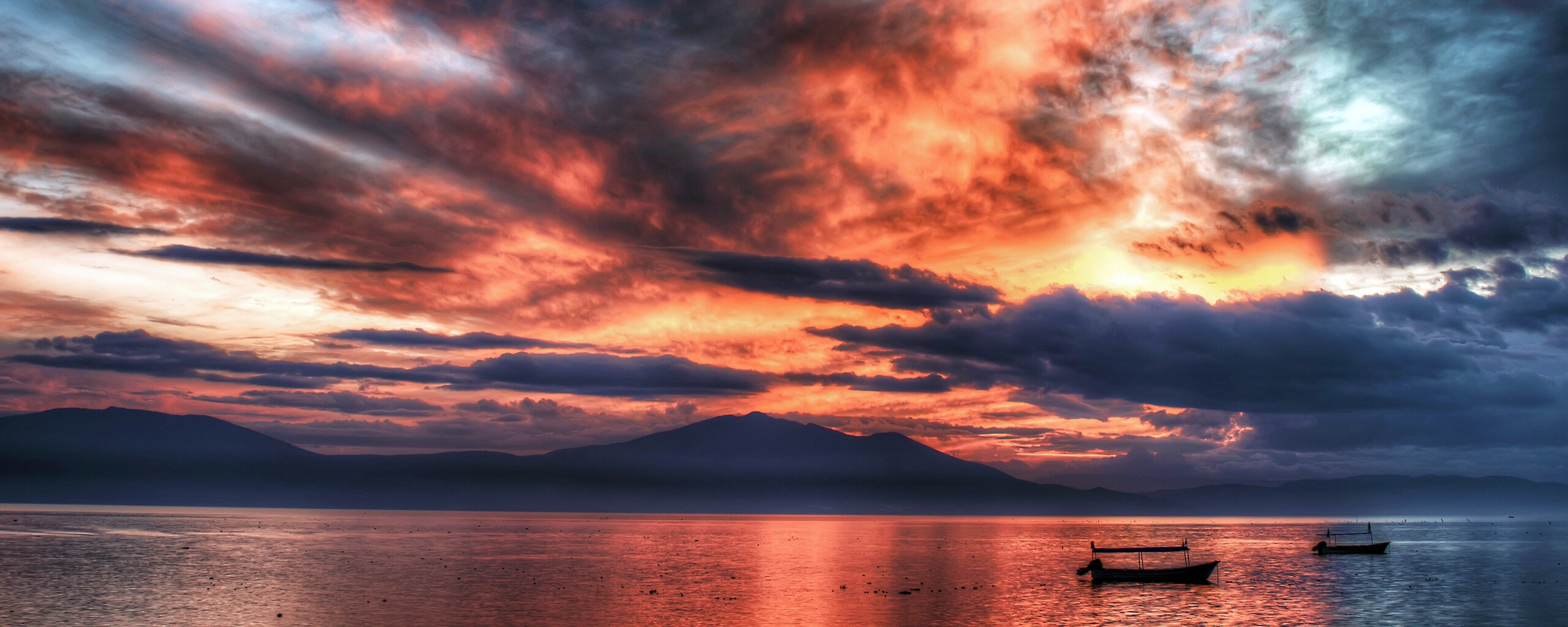 Мексика: лодки на озере обои