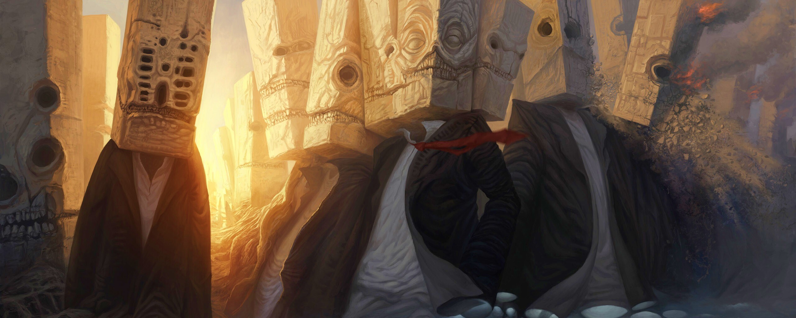 Каменные головы обои