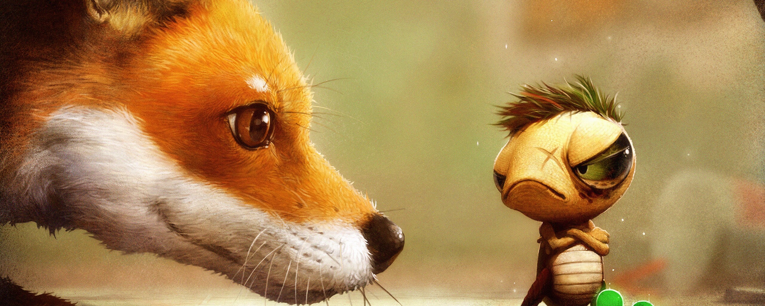 Лиса и жук обои