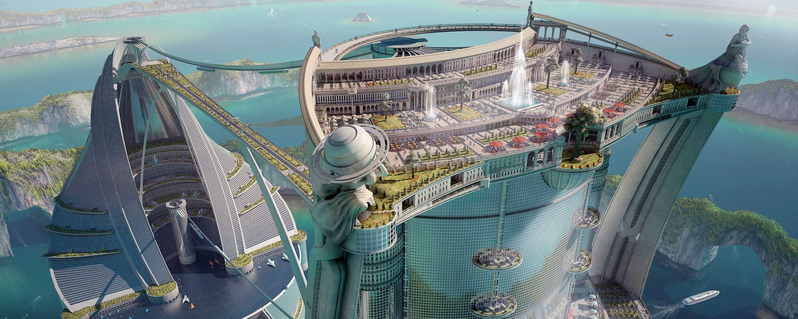 Город будущего обои