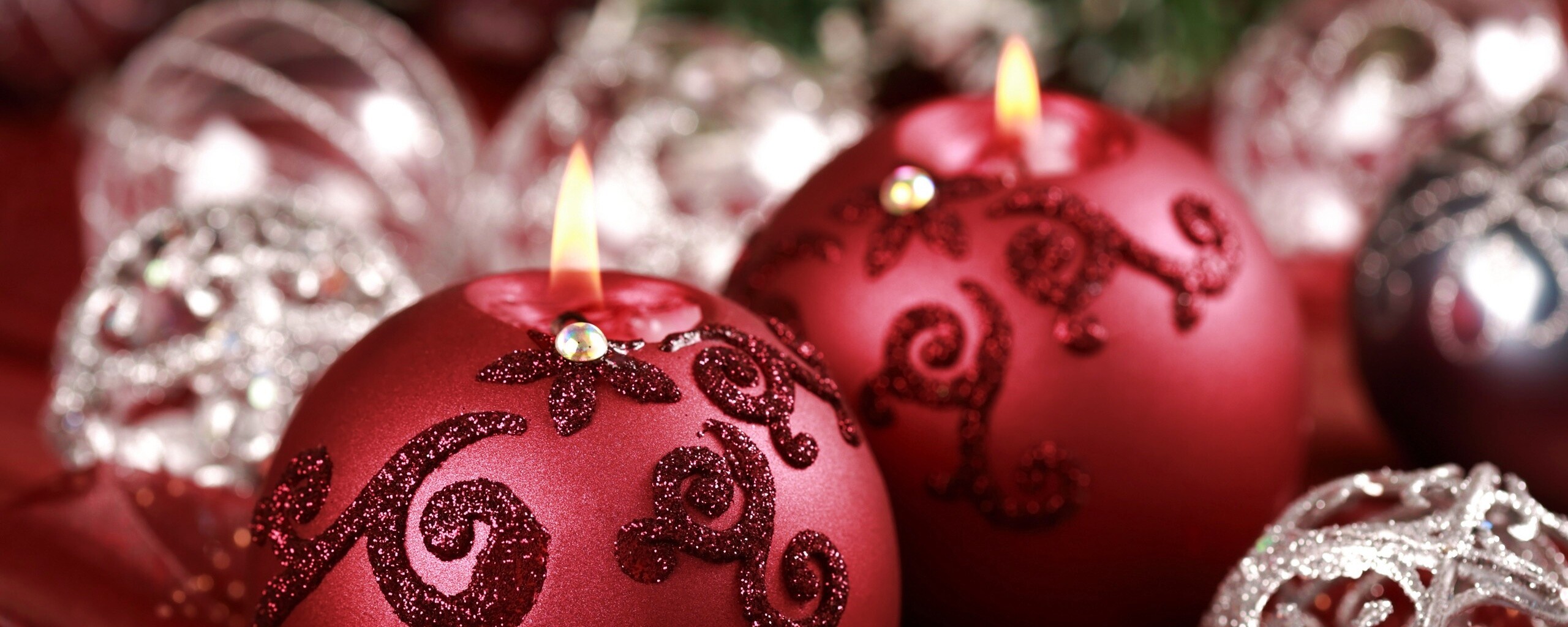 Новогодние свечки обои