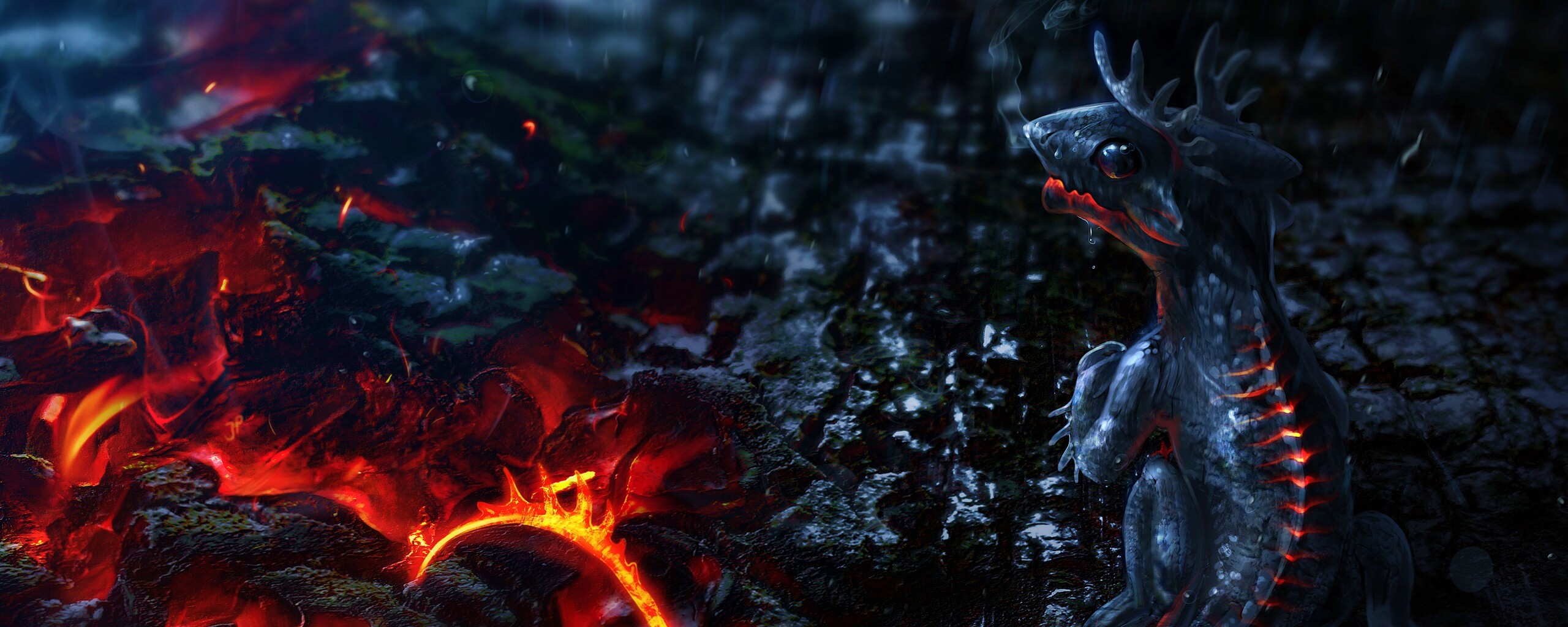 Огненный дракончик обои