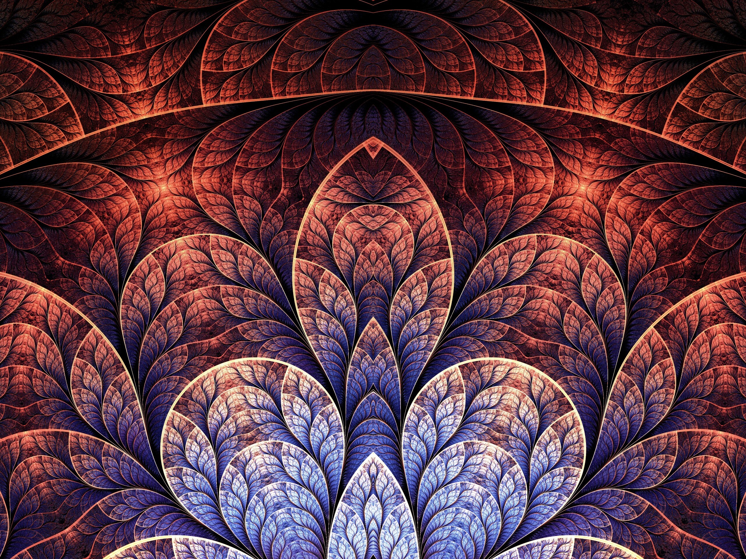 Фрактальные листья обои