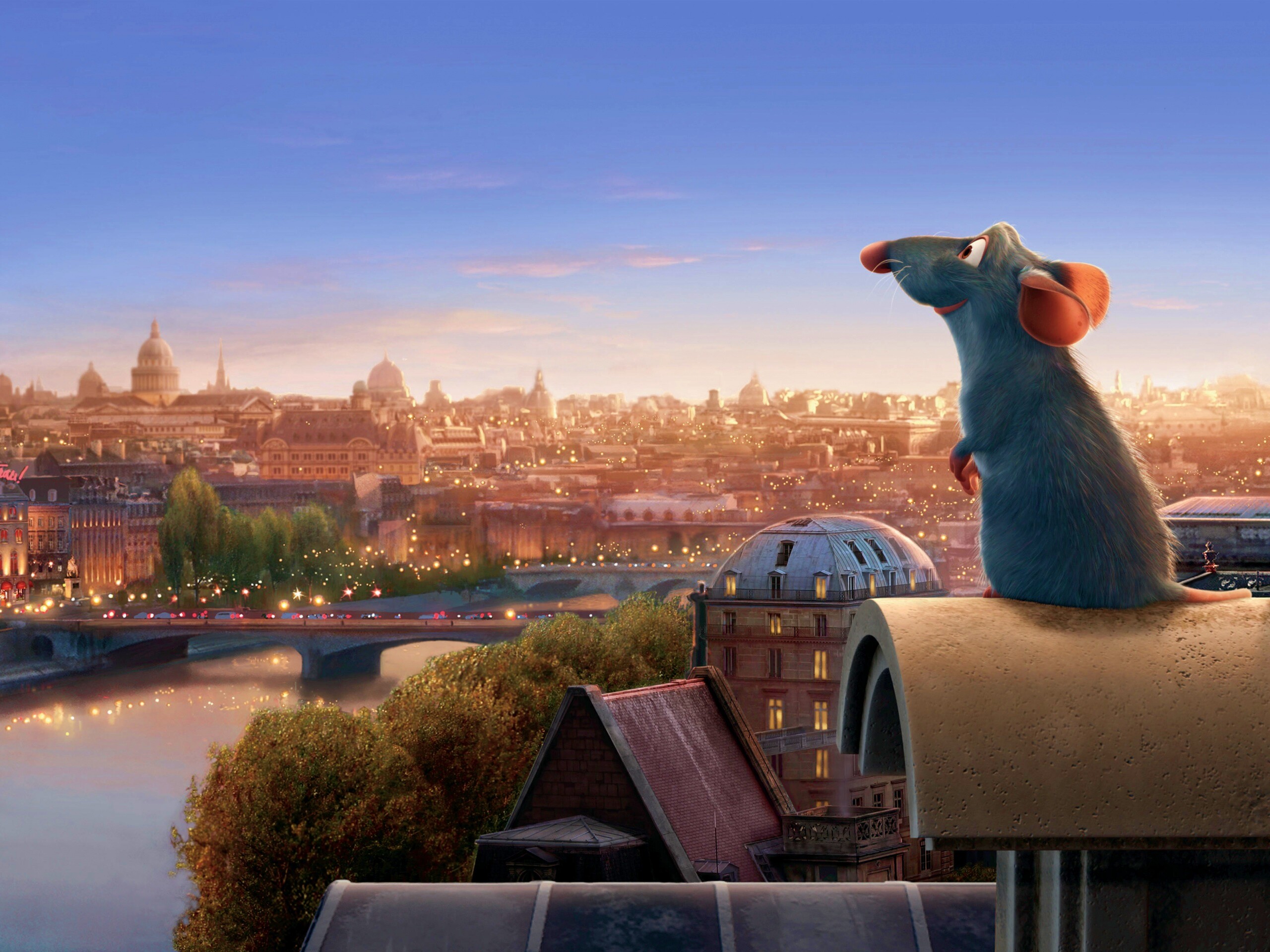 Рататуй на фоне Парижа обои