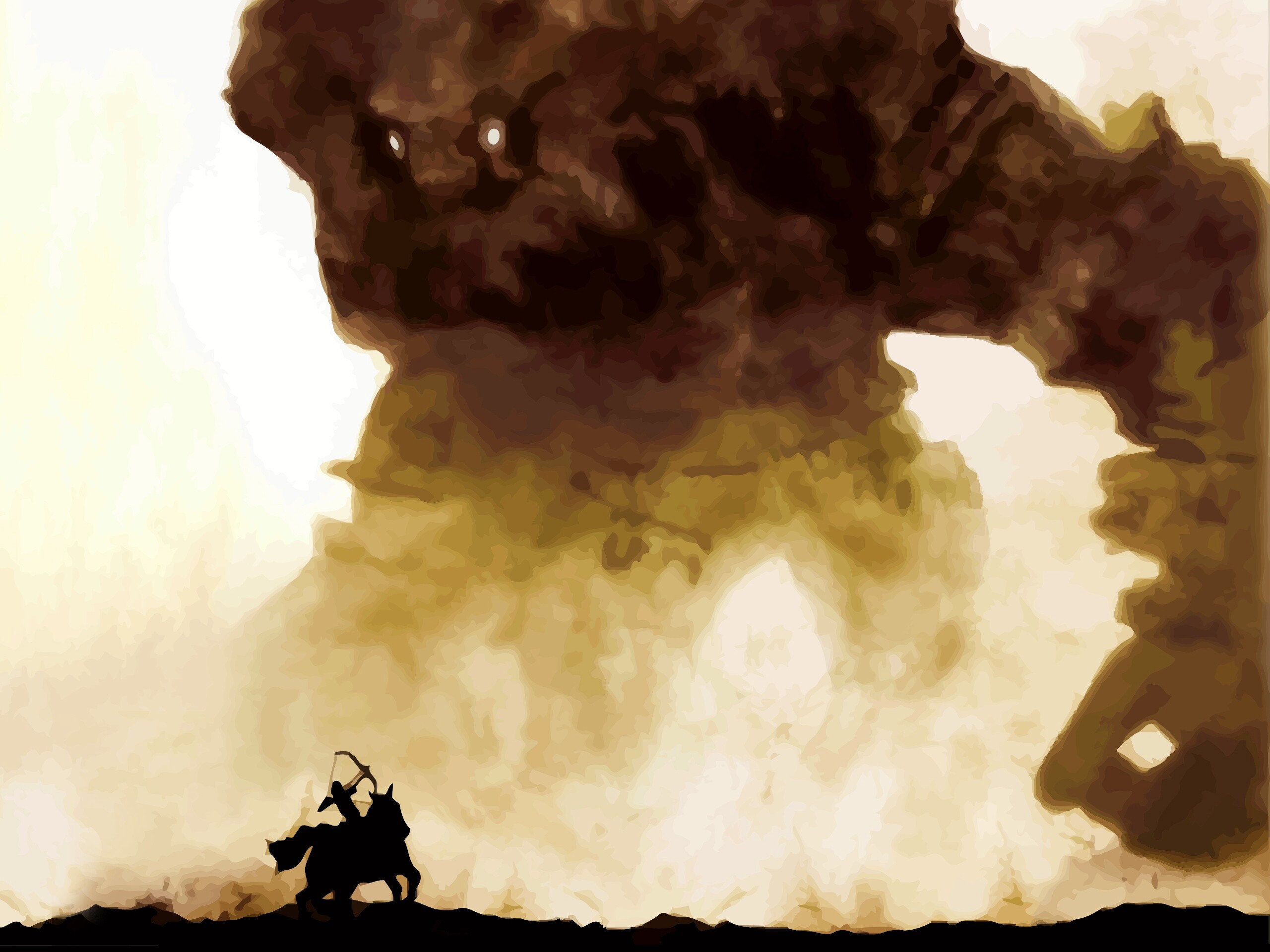 Всадник и огромный голем обои