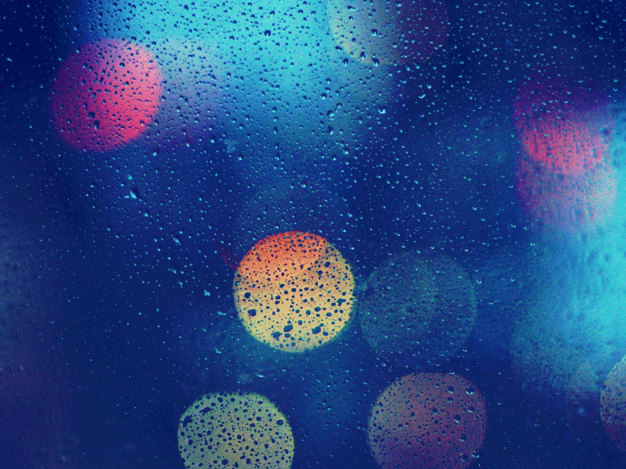 Блики за мокрым стеклом обои