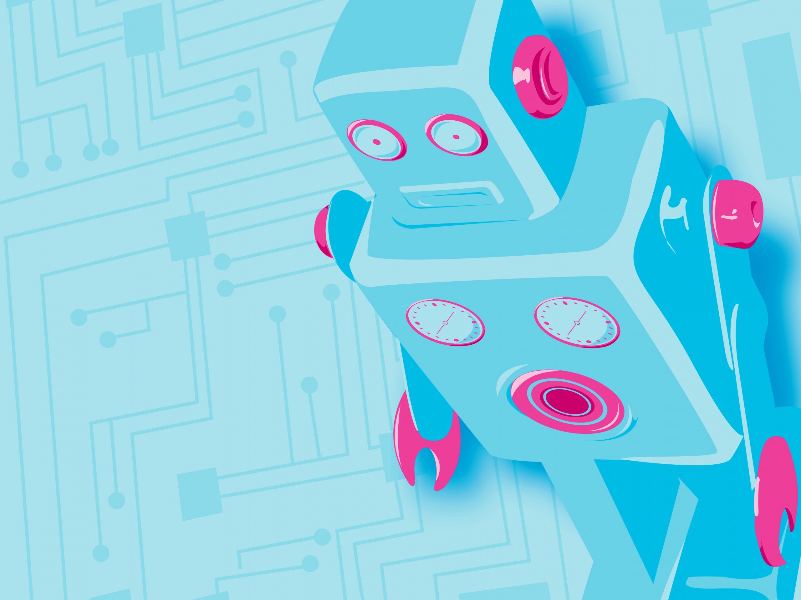 Векторный робот обои