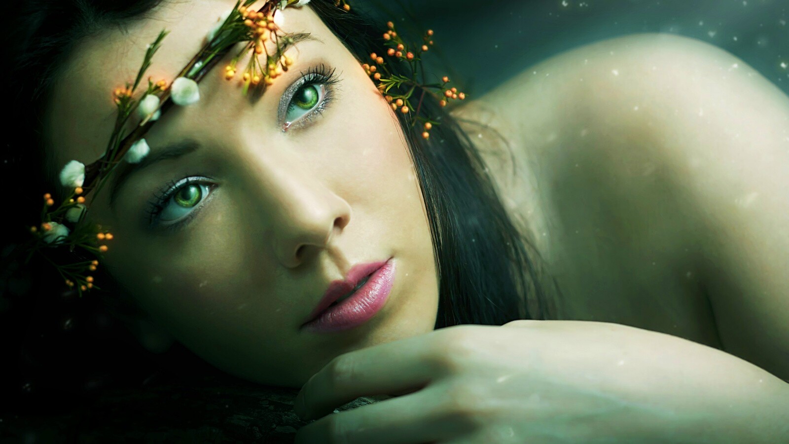 Девушка в венке обои