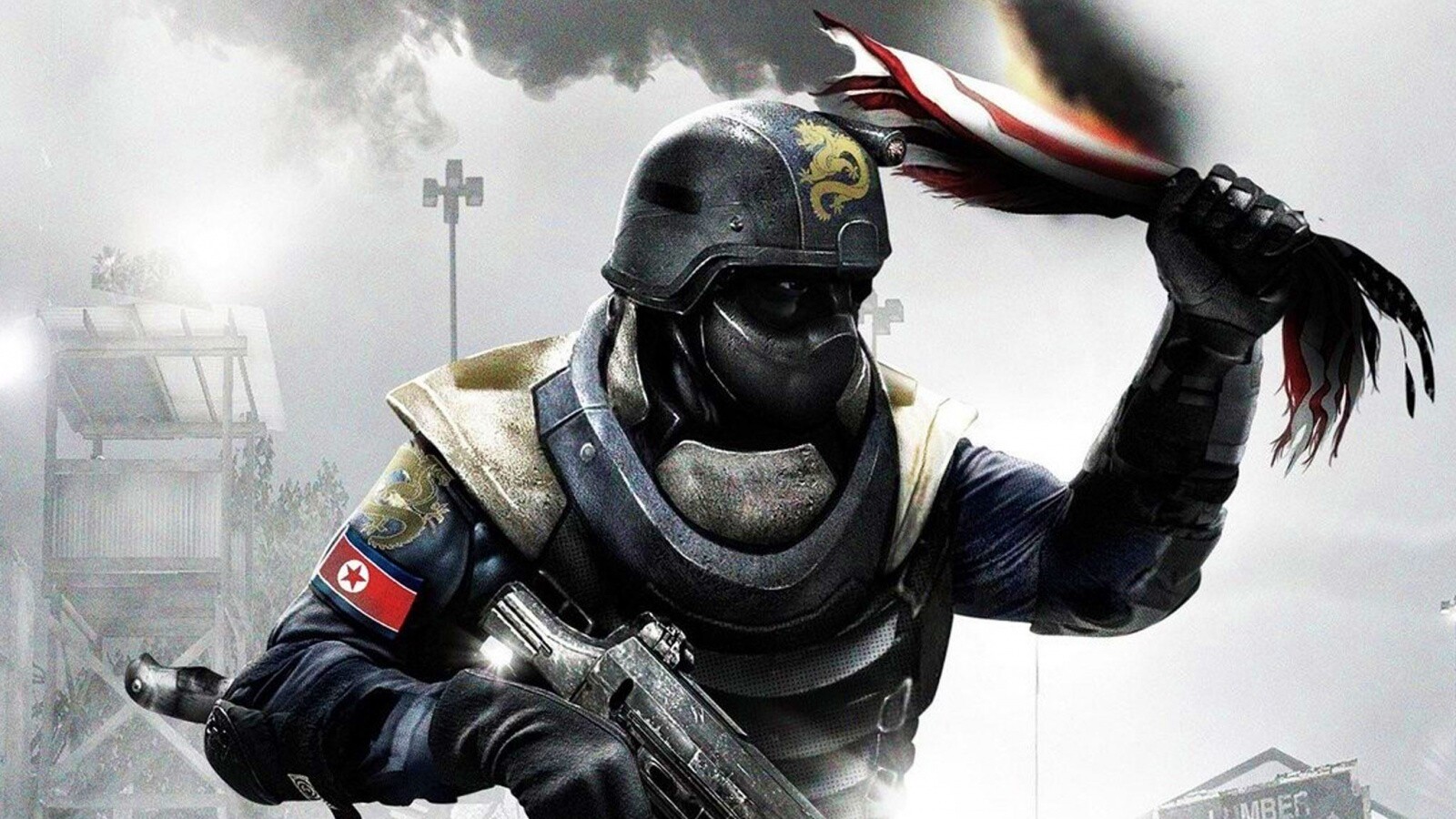 Китайский солдат жжет американский флаг обои