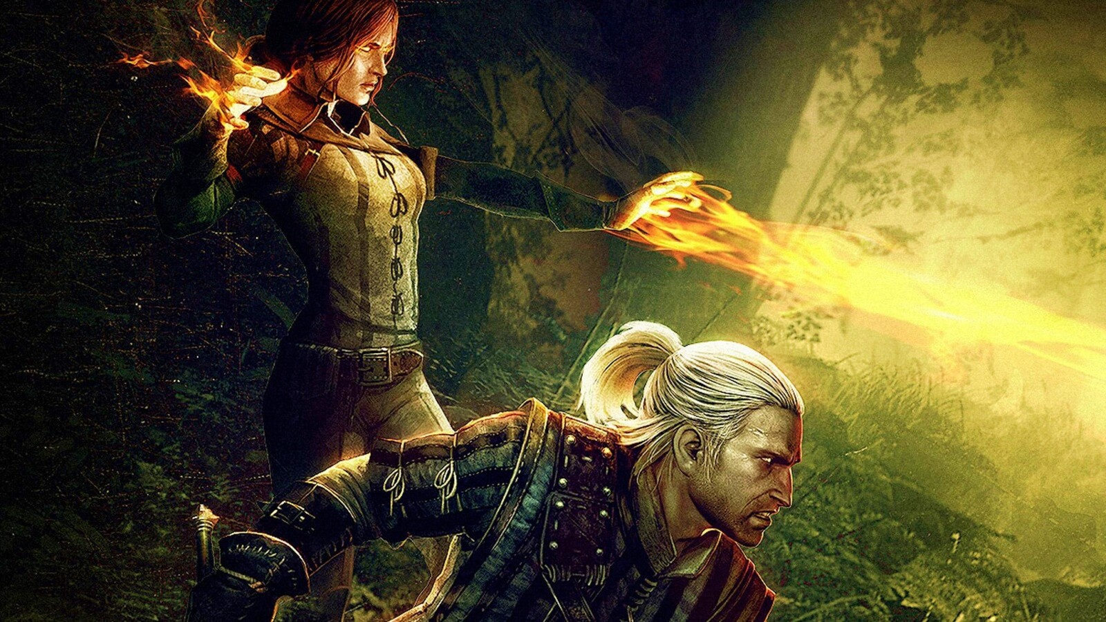 Геральт и Трисс в бою обои