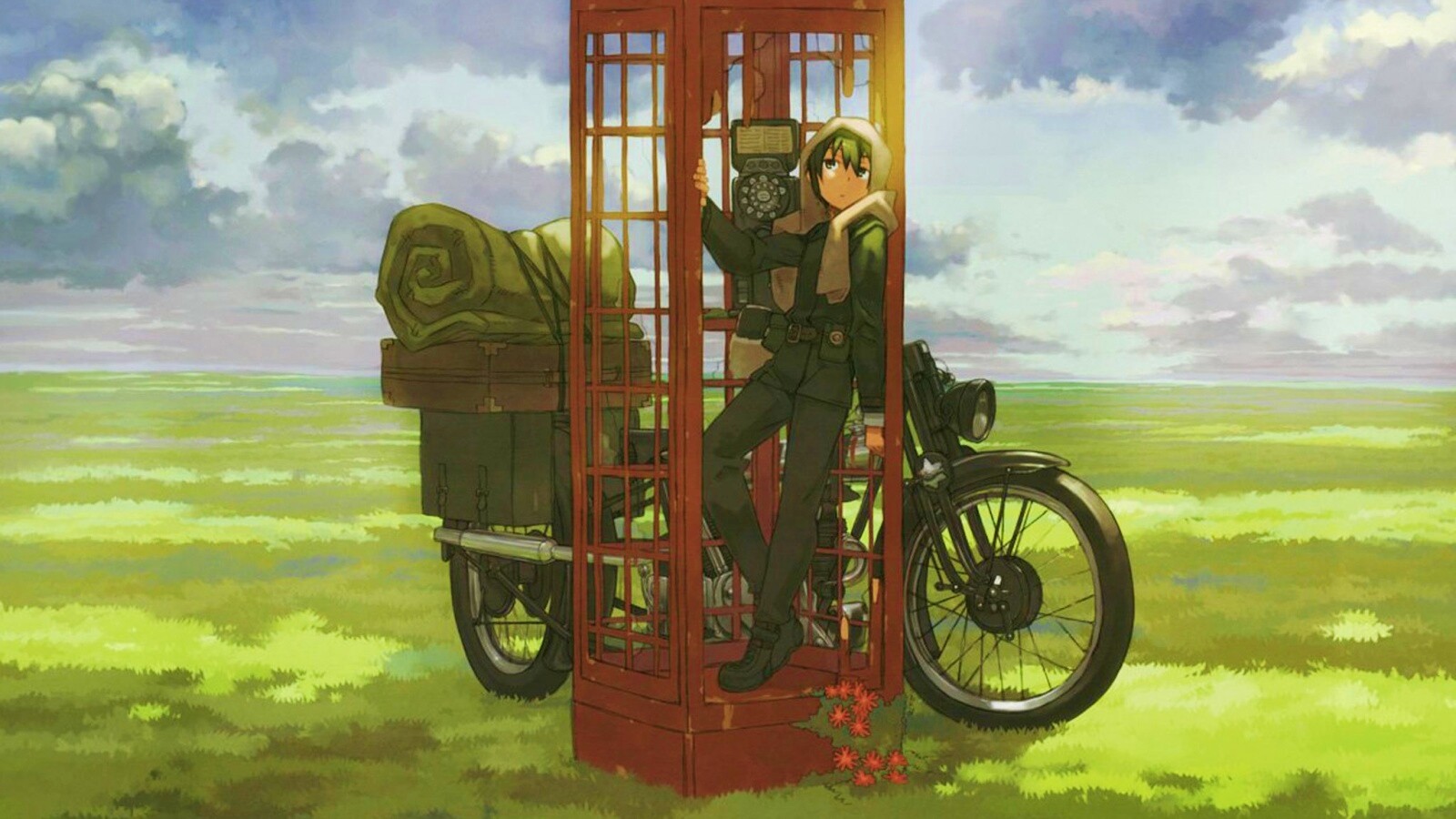 Парень в телефонной будке обои