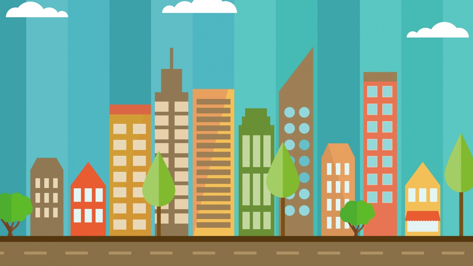 Векторный рисунок города обои