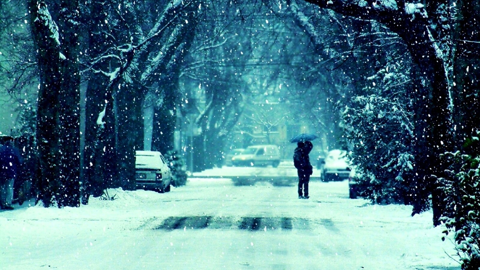 Зимняя улица обои