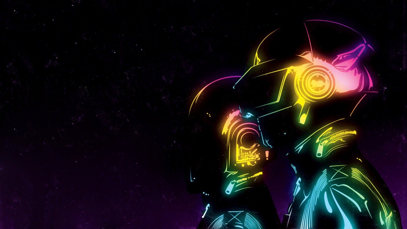 Яркий скетч Daft Punk обои