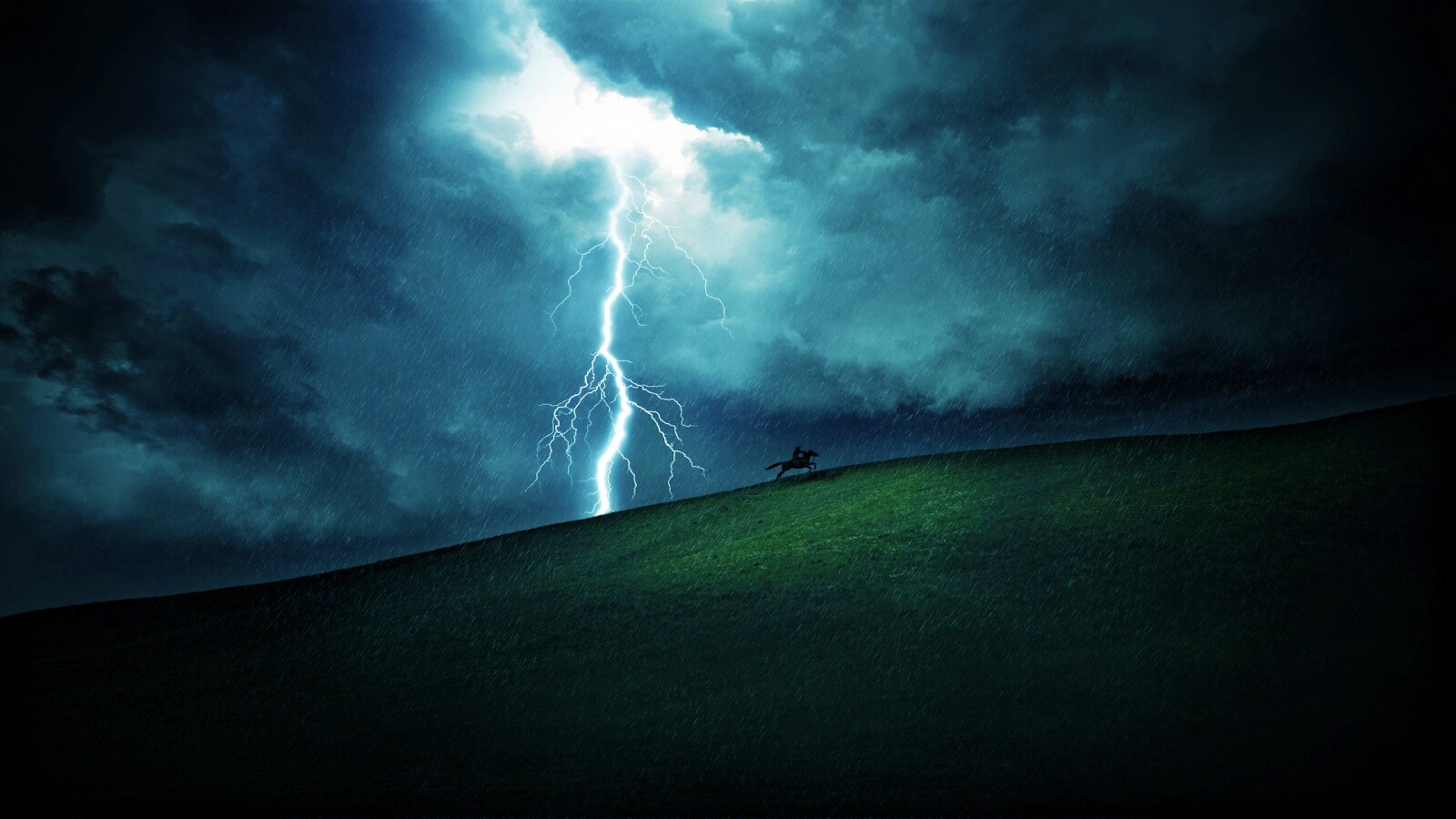 Всадник в буре обои