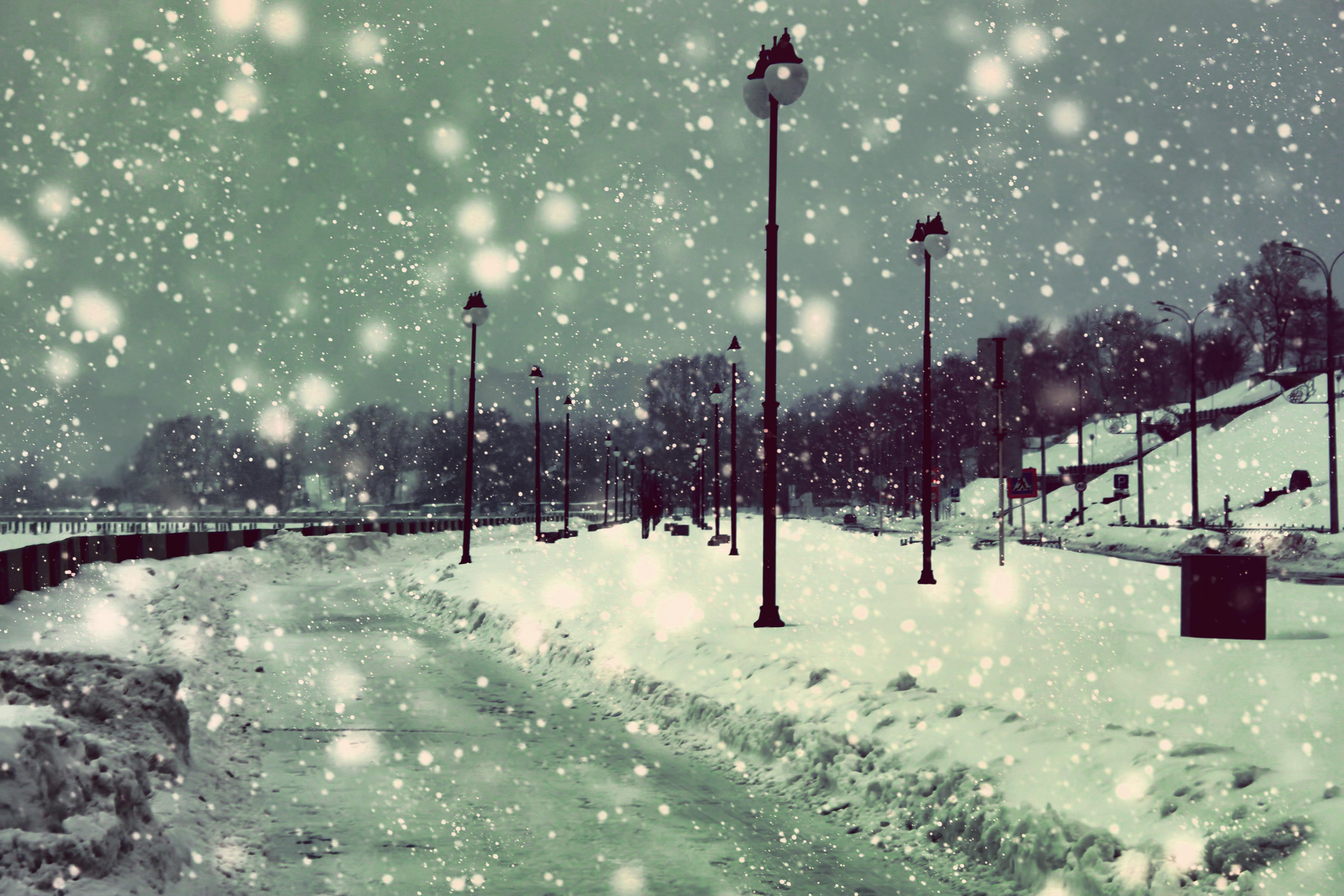 Зимняя набережная обои