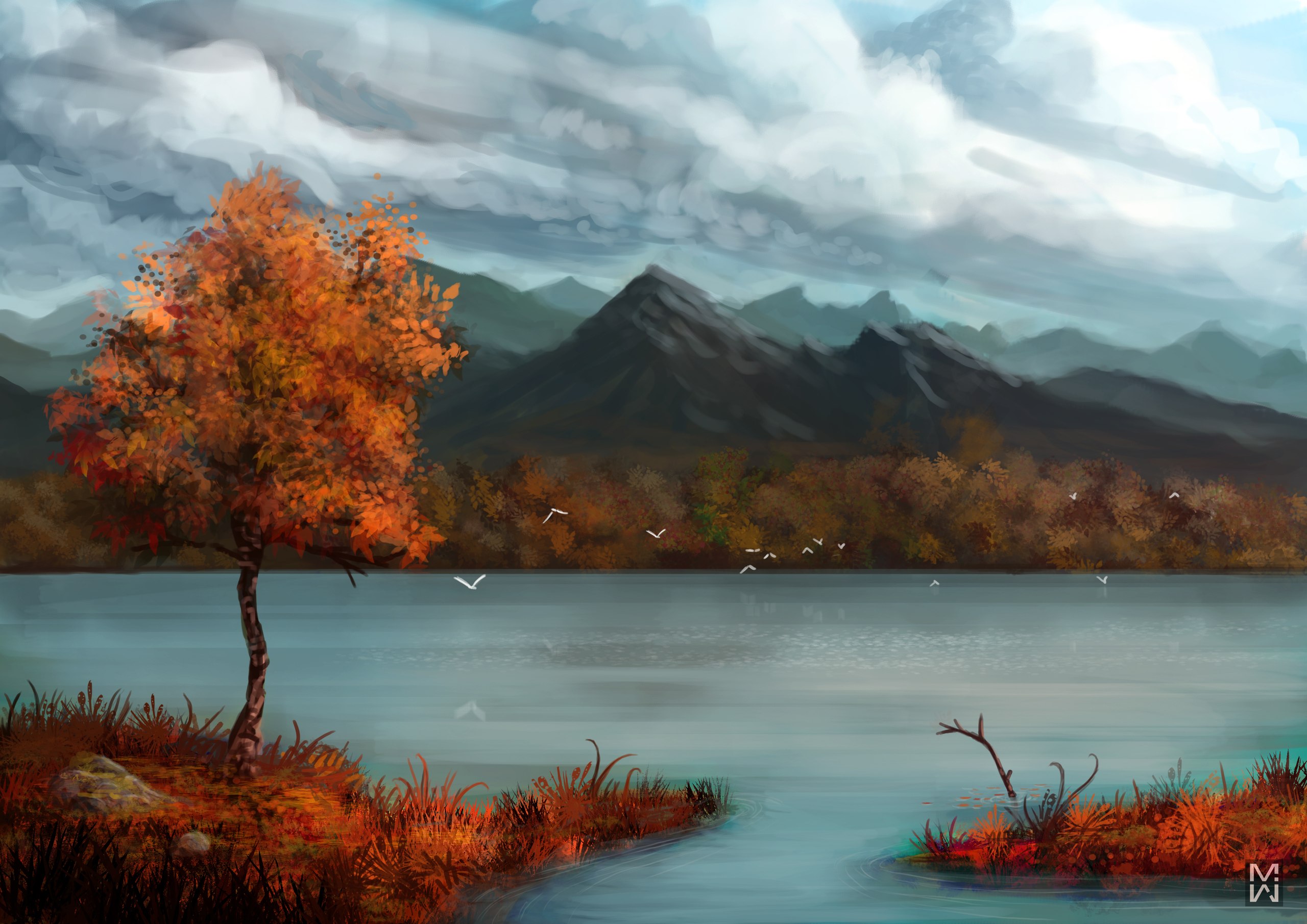 Осень в предгорье обои