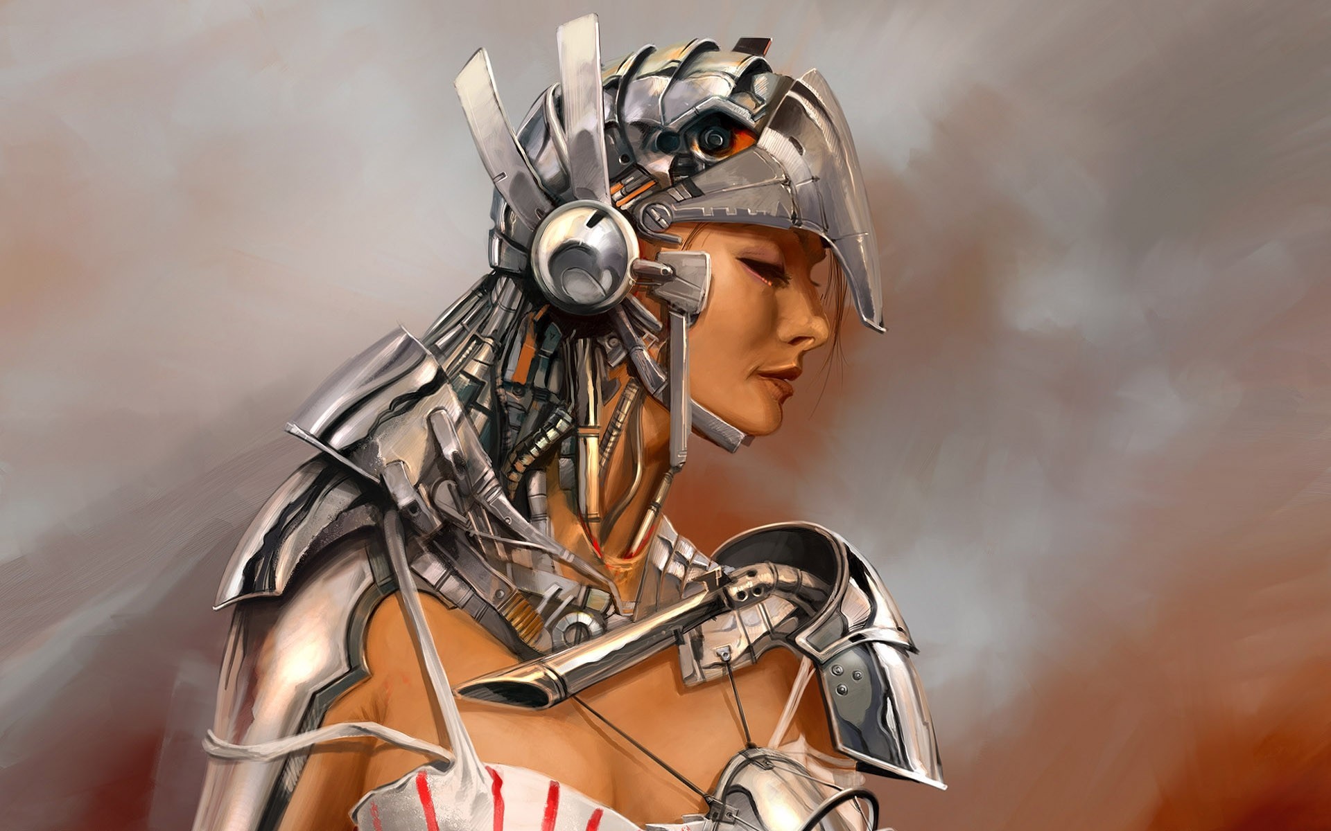 Девушка в силовой броне обои