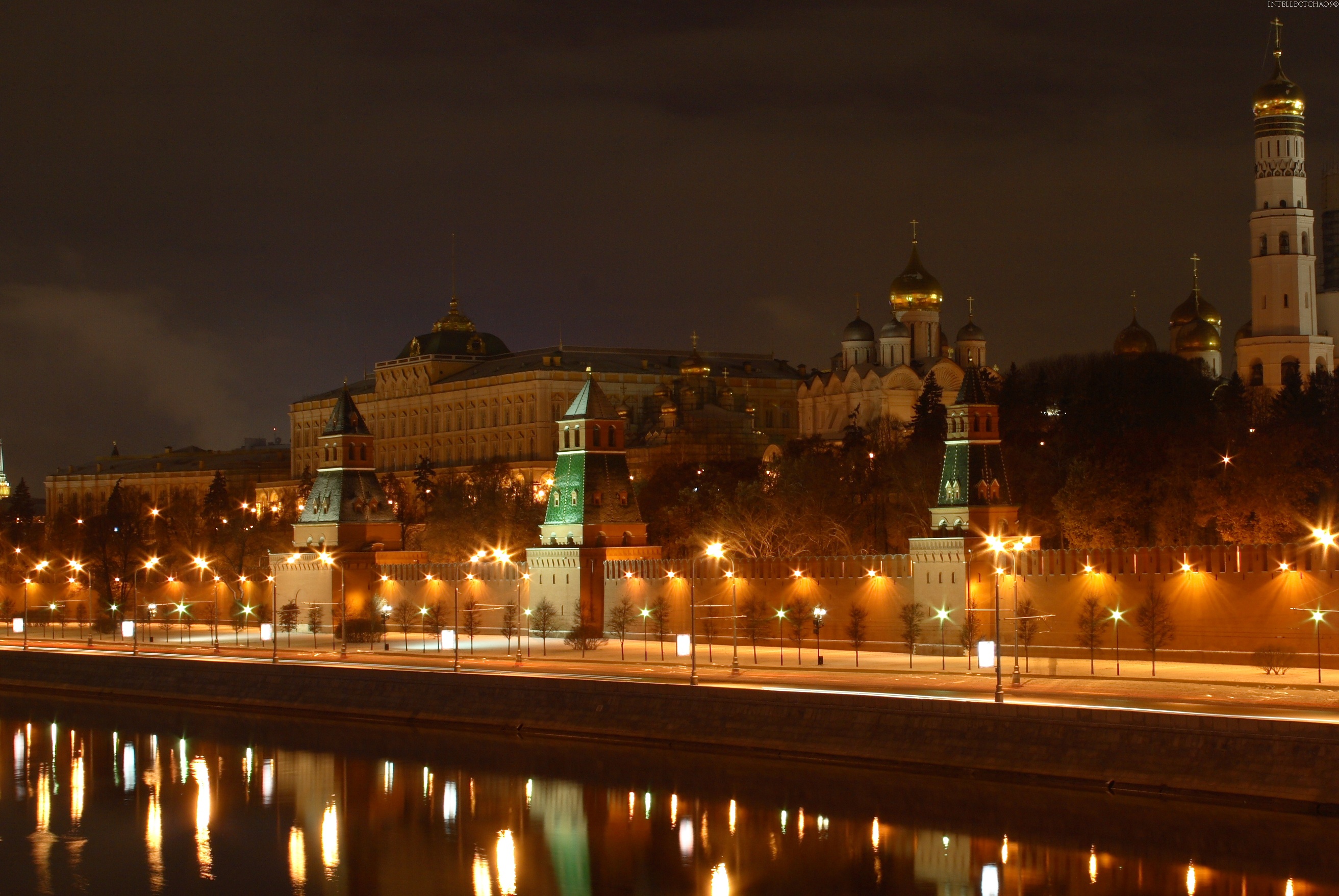 Ночной Кремль обои