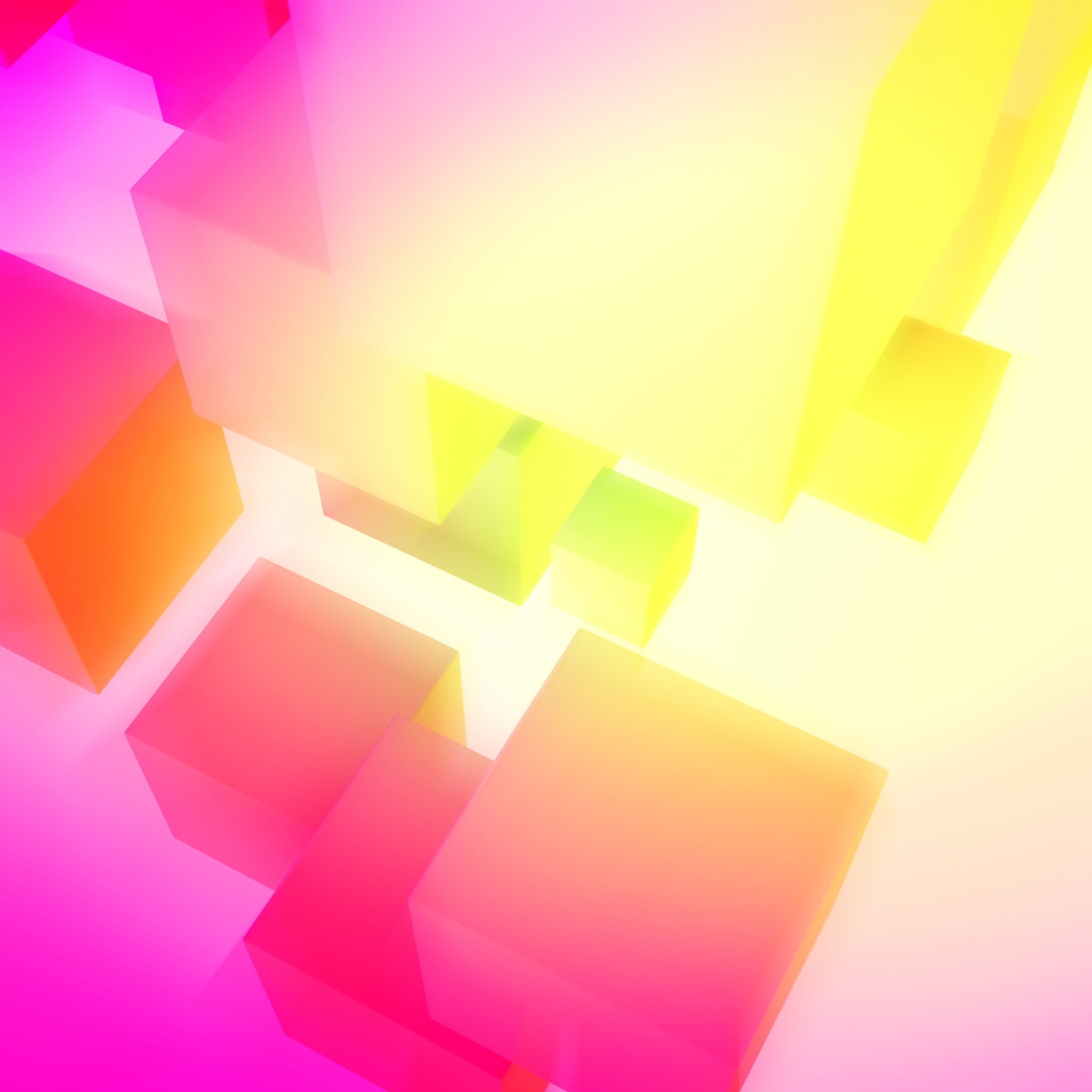 Розовые и желтые кубики обои