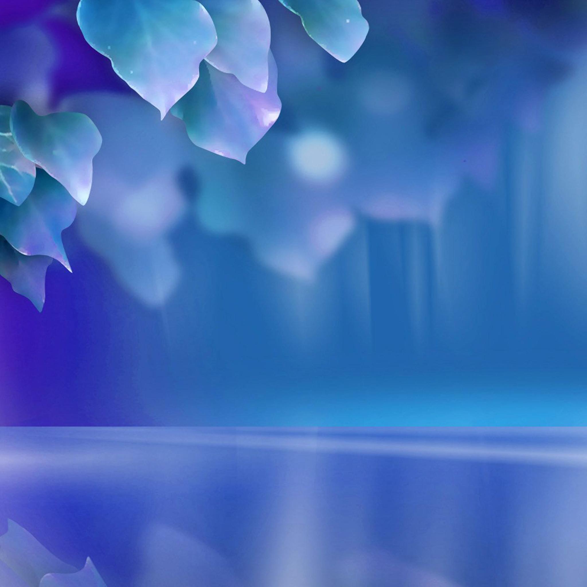 Синие листья обои