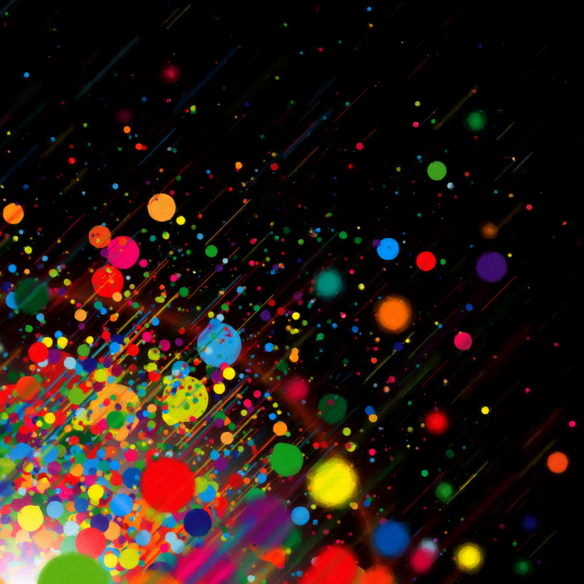 Полёт разноцветных кругов обои