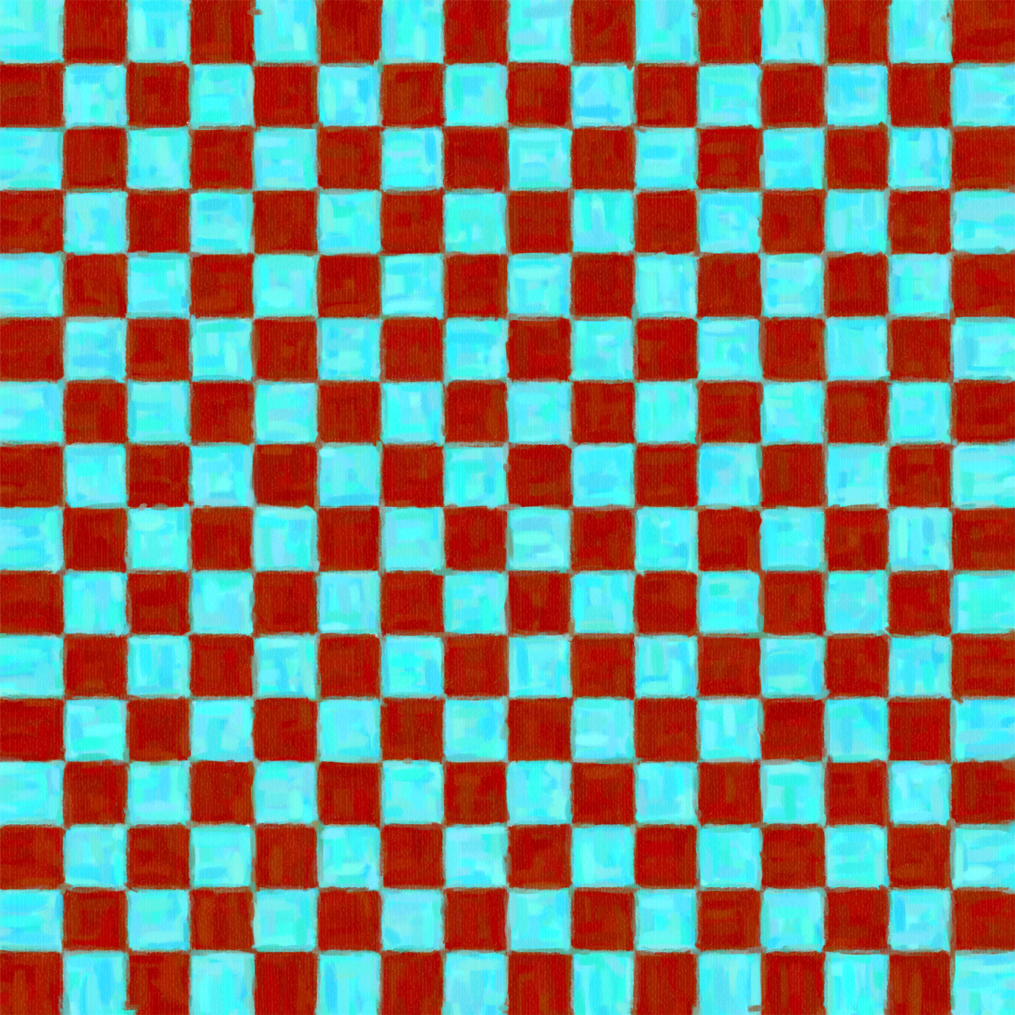 Рисованные красно-голубые клетки обои