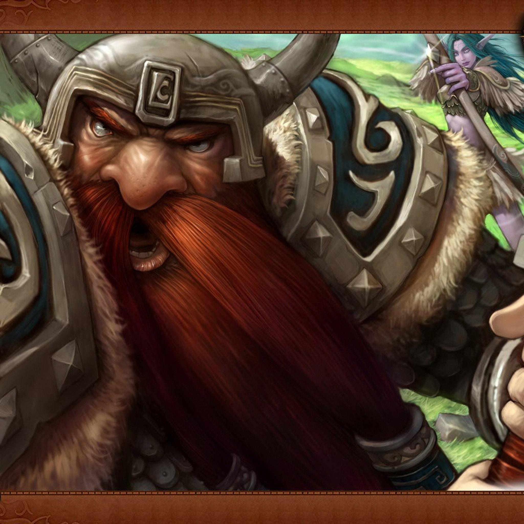 Гном убегающий от ночной эльфийки обои