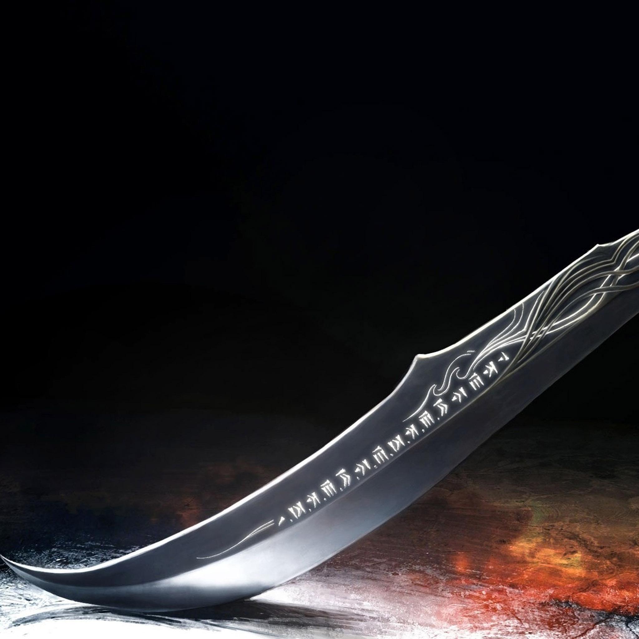 Клинок с магическими рунами обои