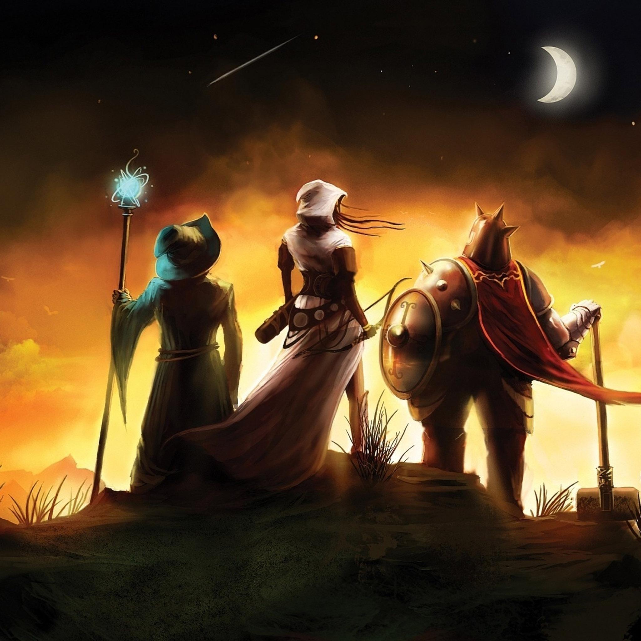 Воин, лучник и маг обои