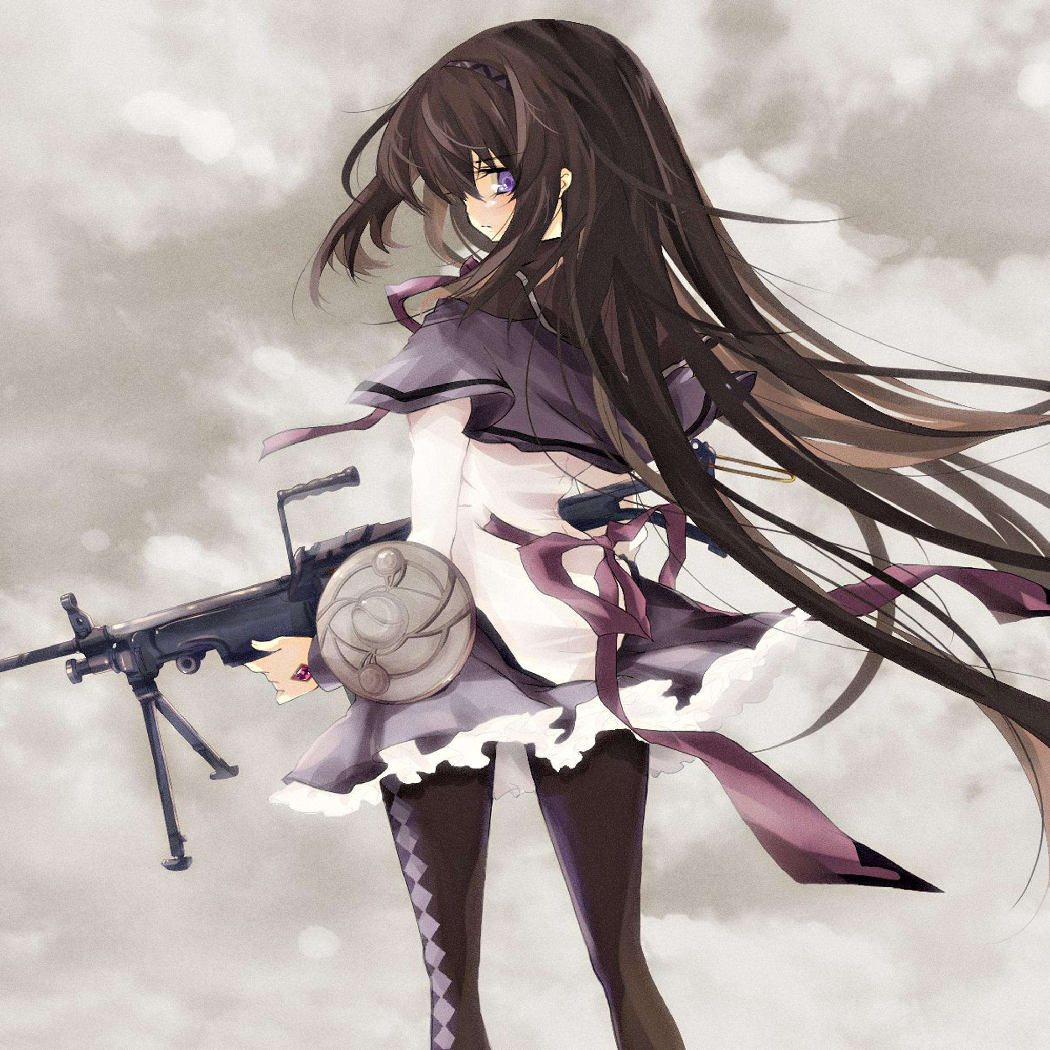 Девушка с автоматом обои