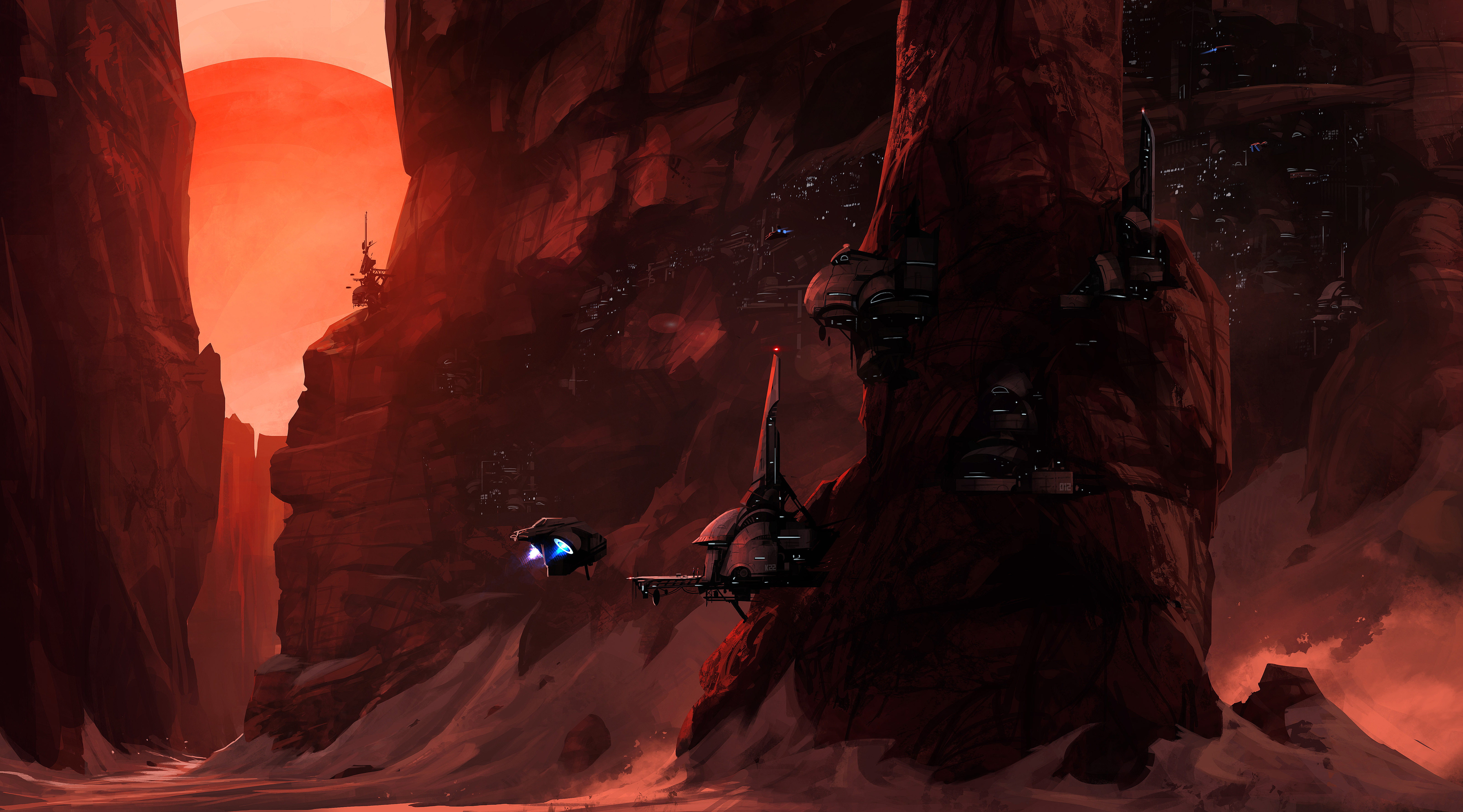 Красные горы обои