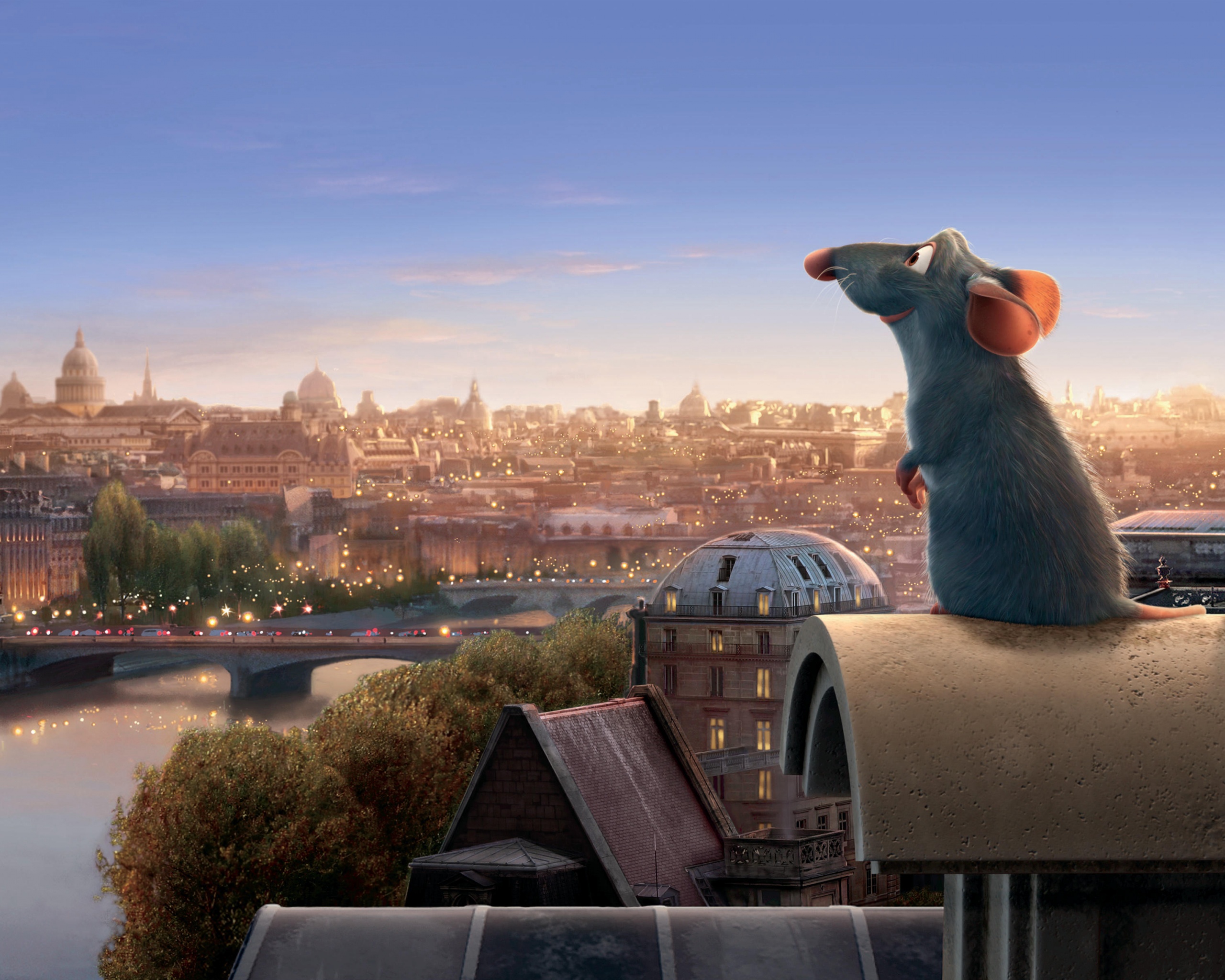 Рататуй на фоне Парижа обои