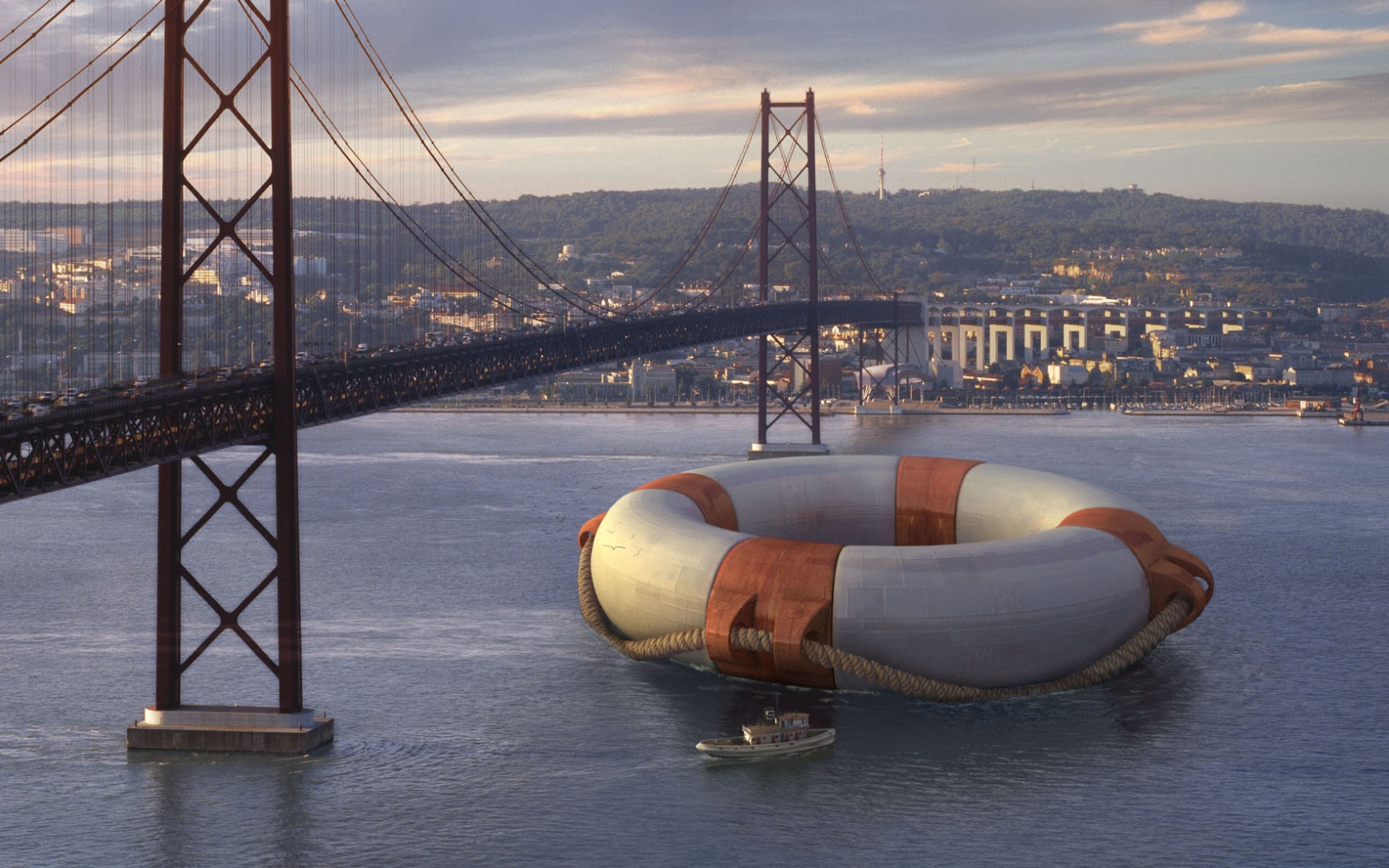 Огромный спасательный круг обои