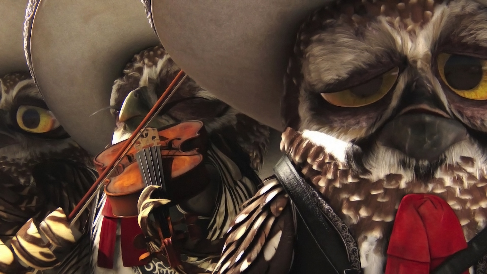 Совы-мариачи из Ранго обои