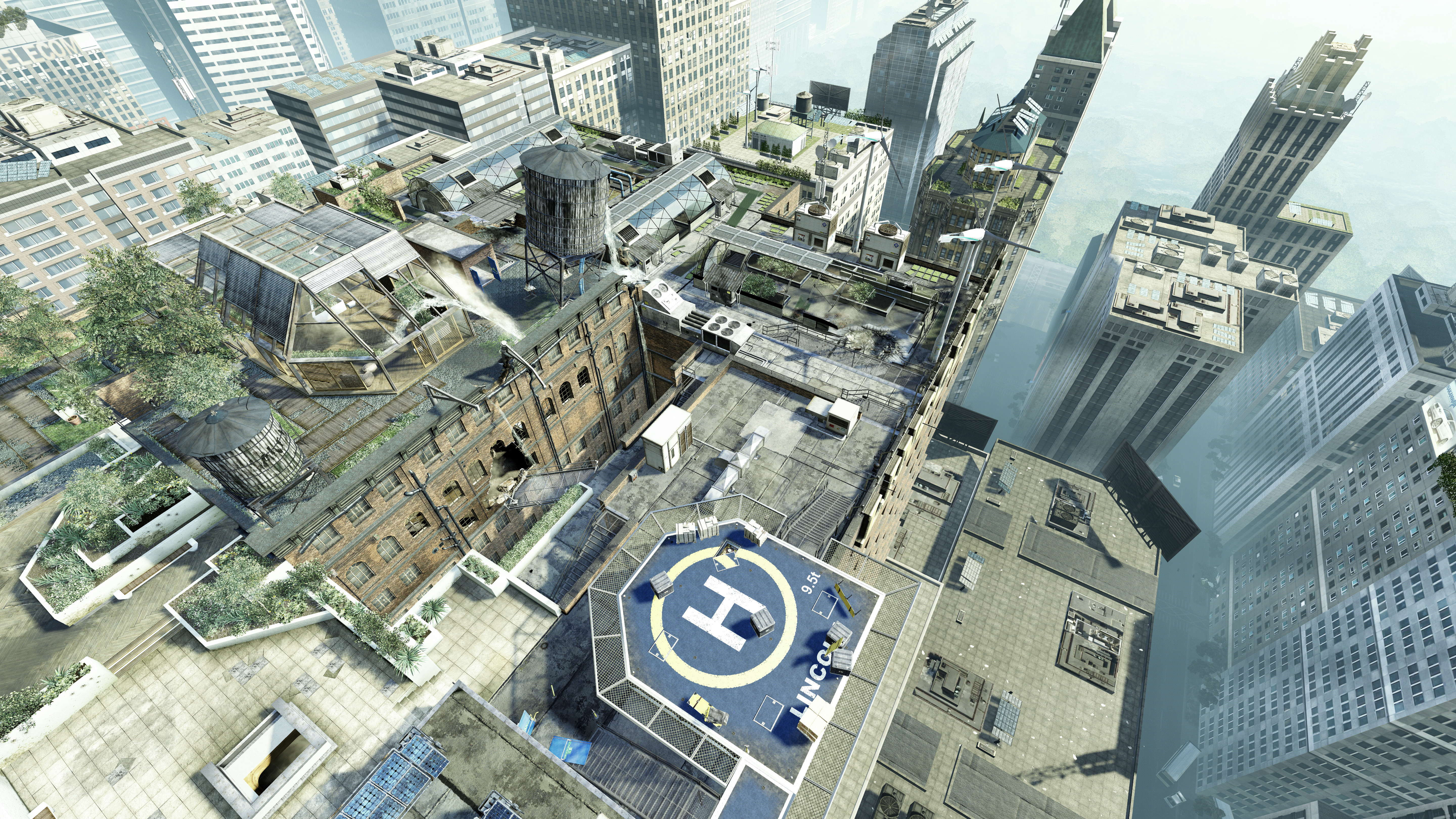 Вид сверху на карту уровня из Crysis 2 обои