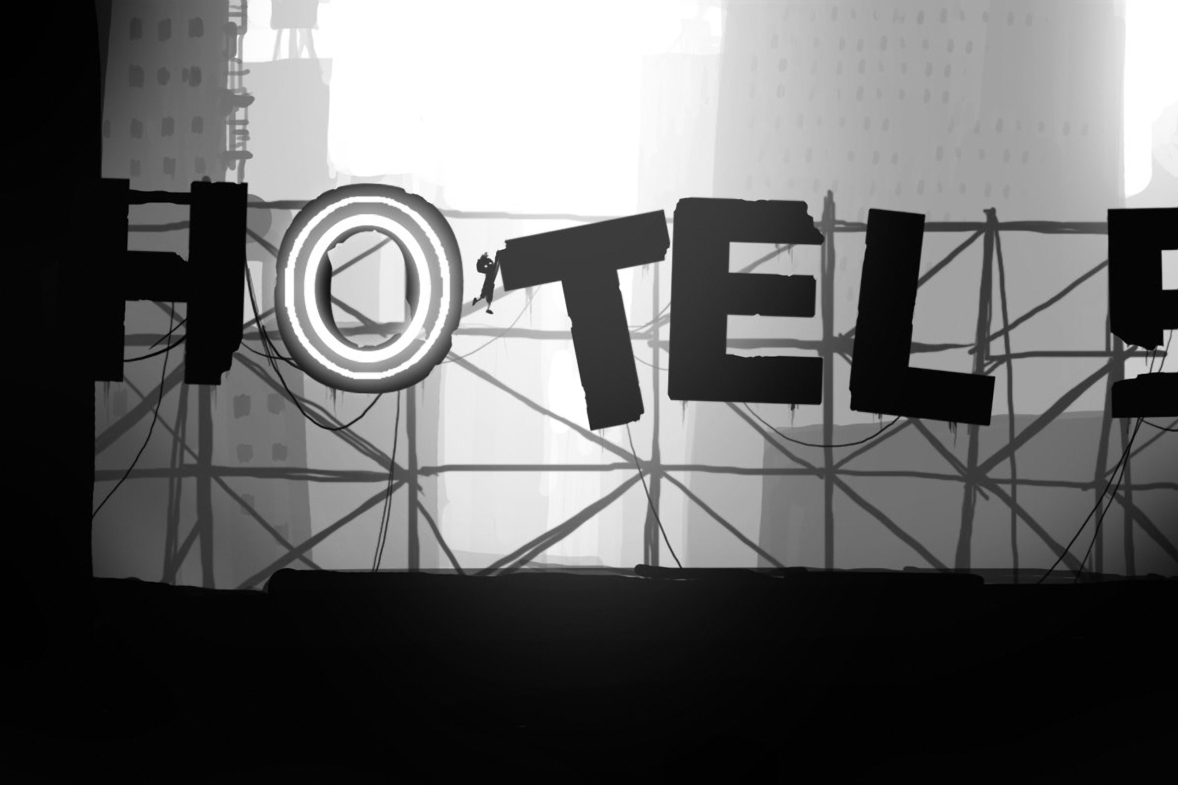 Мальчик из Limbo на вывеске "Hotel" обои