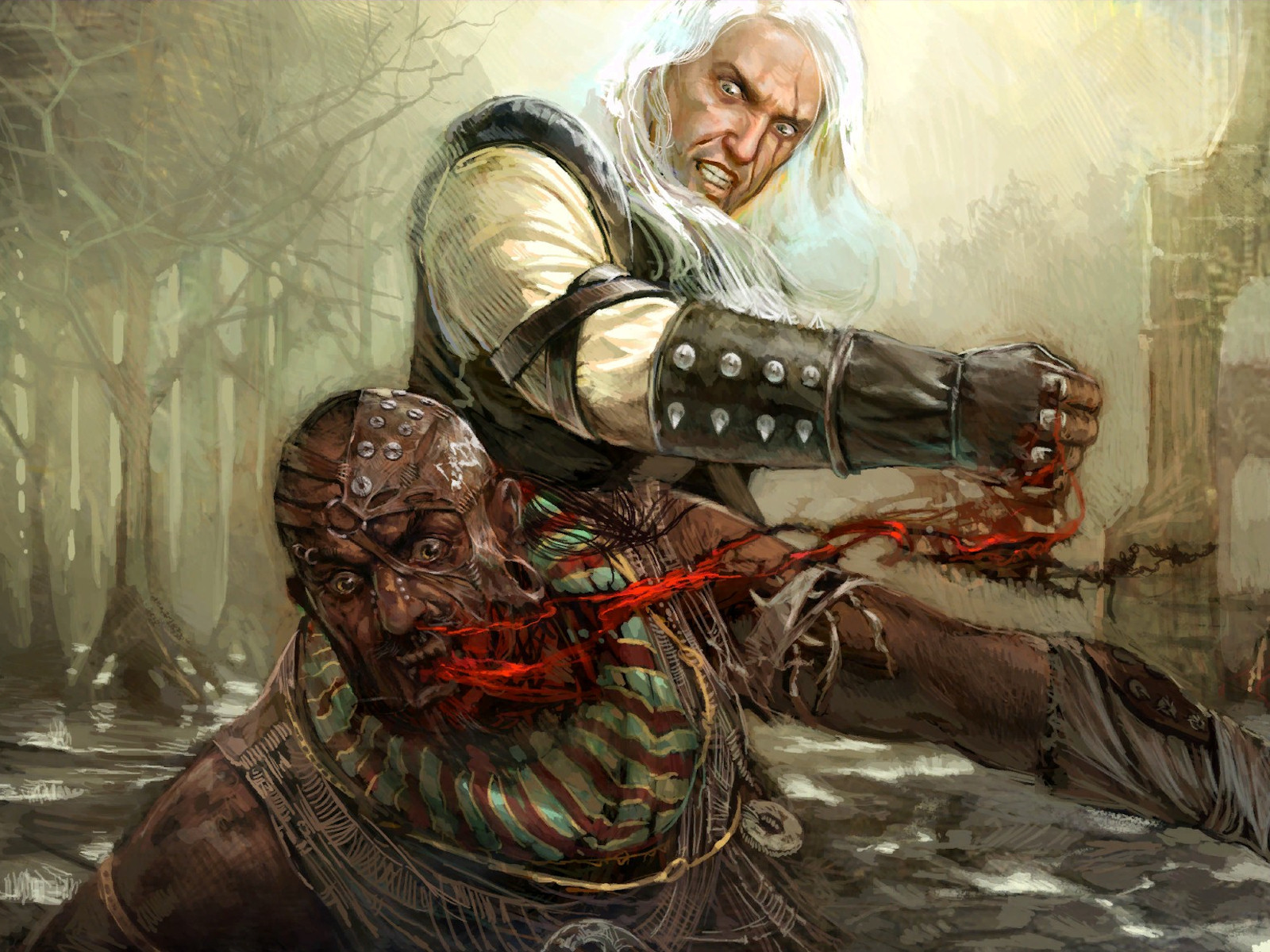 Геральт против Азара обои