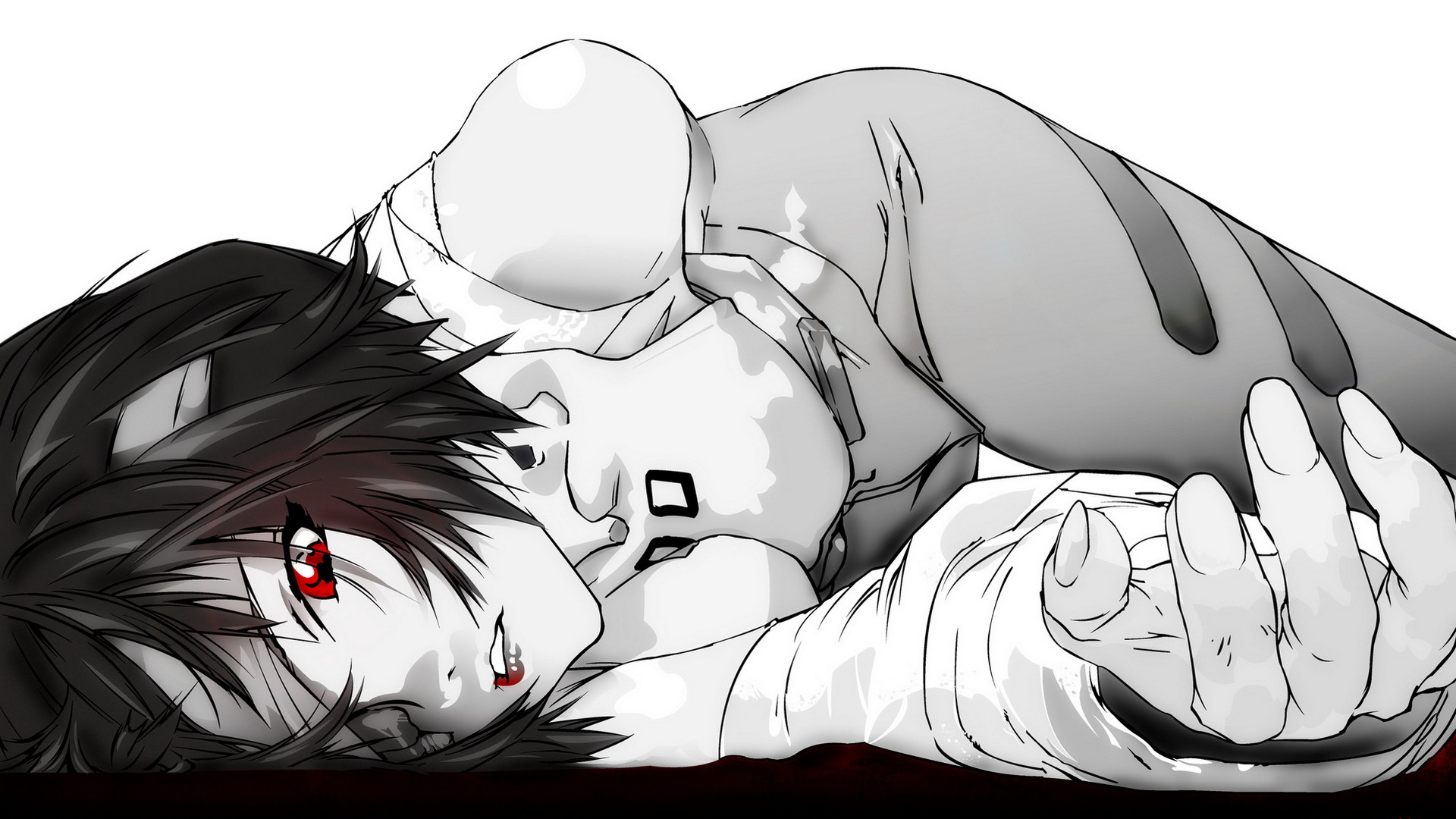 Девушка с красными глазами обои