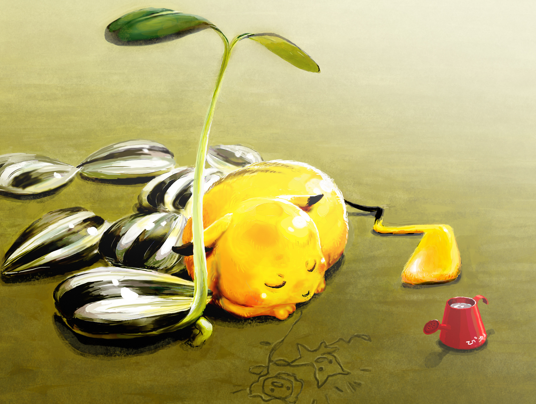 Пикачу отдыхает обои