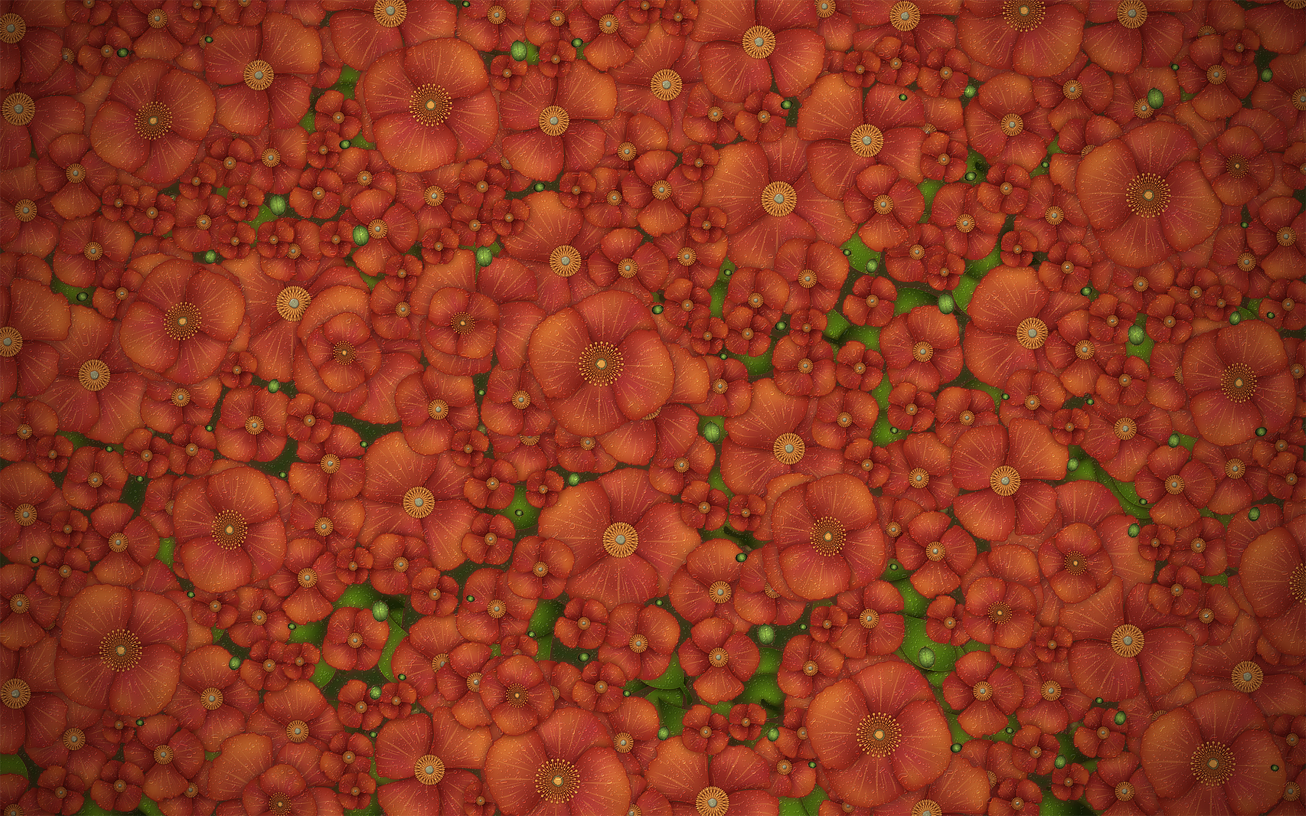 Рисунко с красными цветами обои