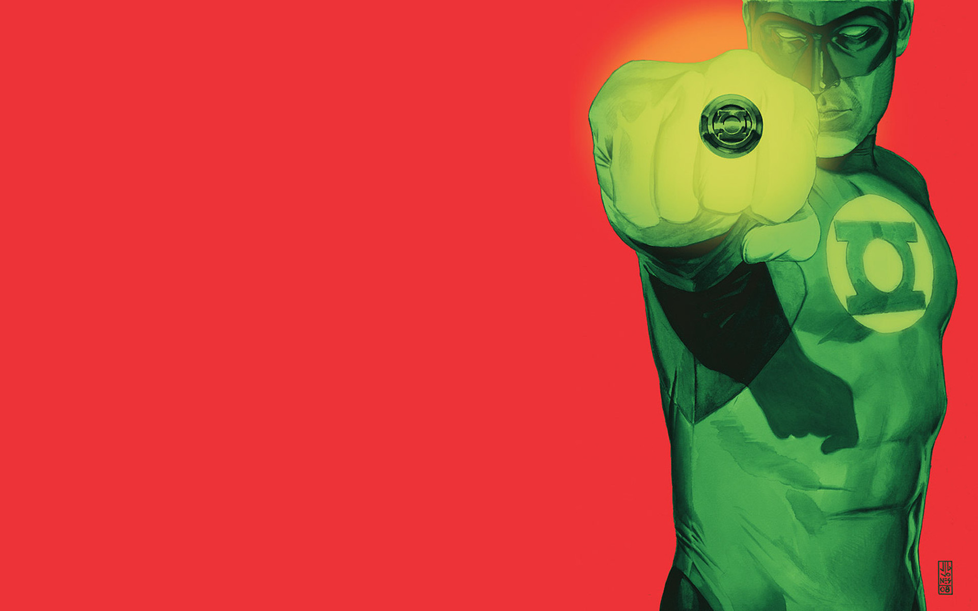 Зелёный фонарь рисунок обои