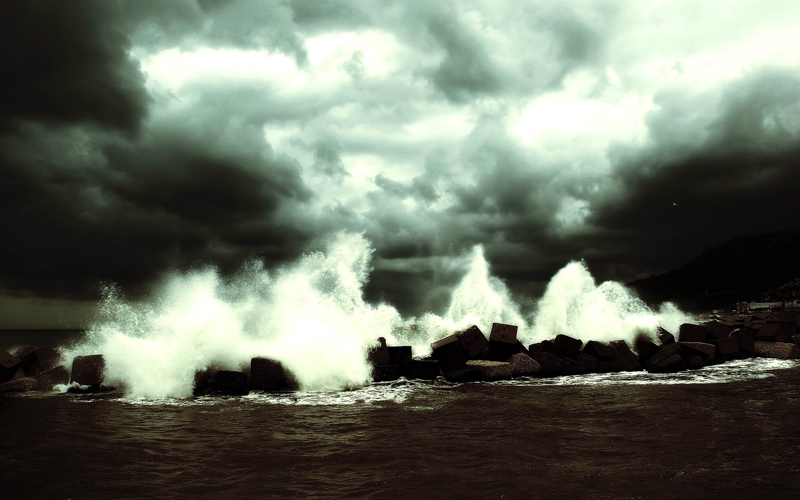 Буря в океане обои