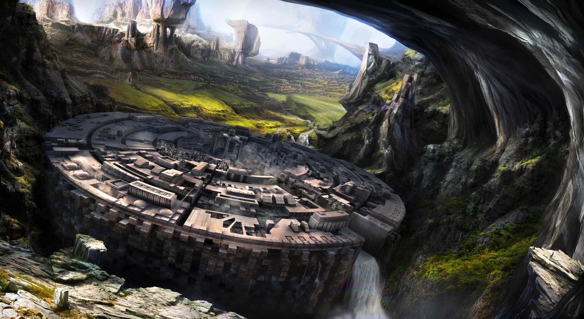 Город в скалах обои