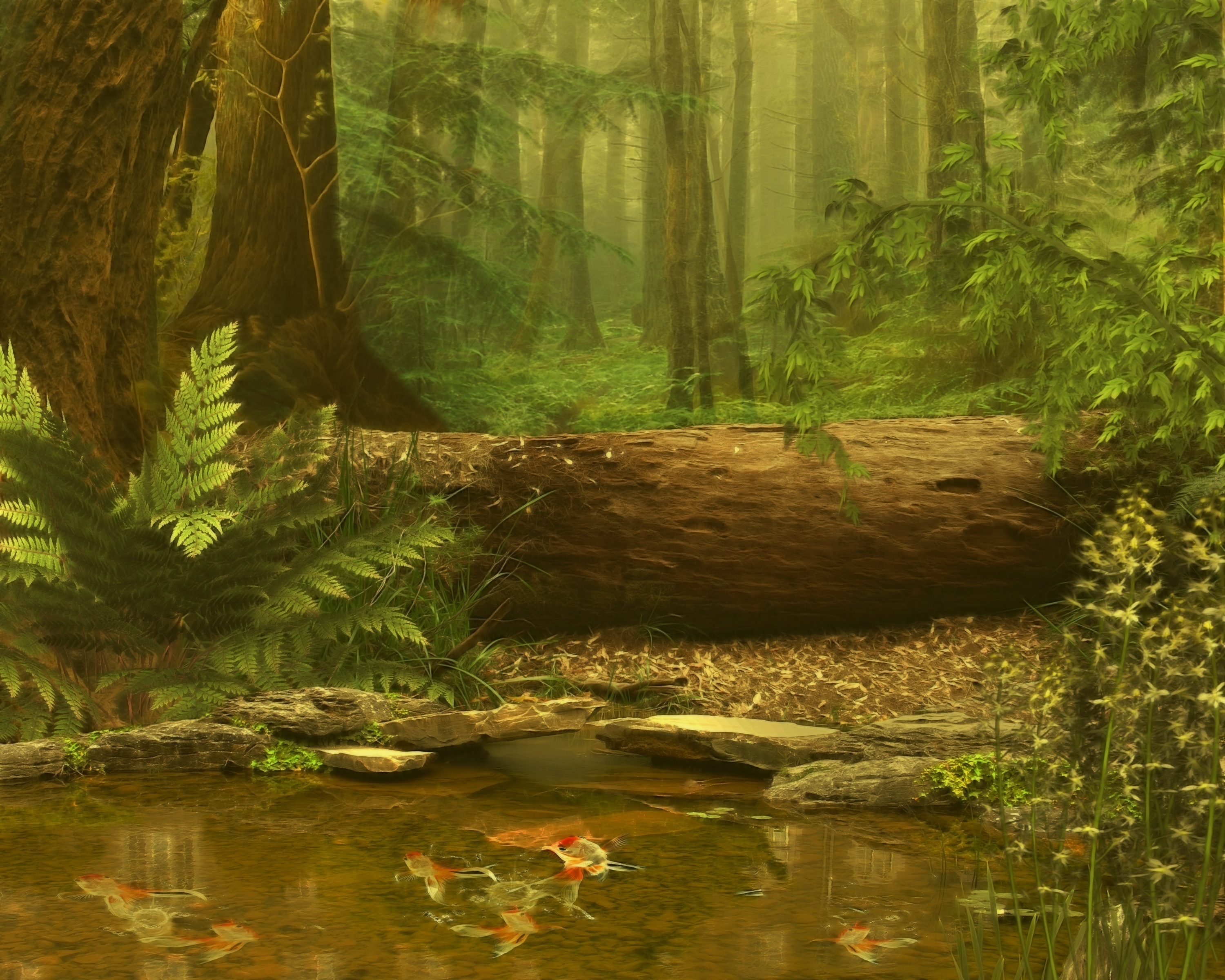 Лесной пейзаж обои