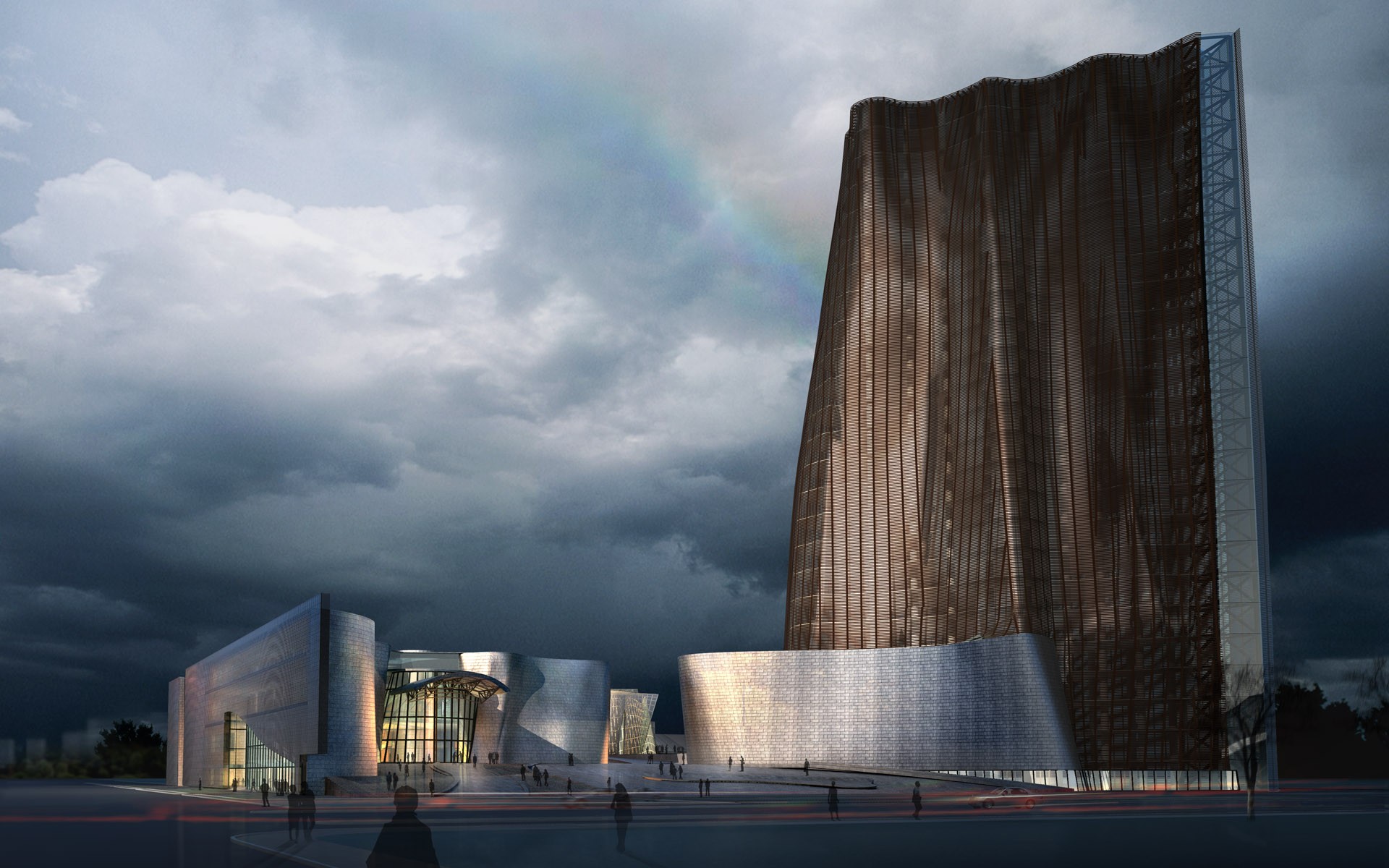 Здание обои