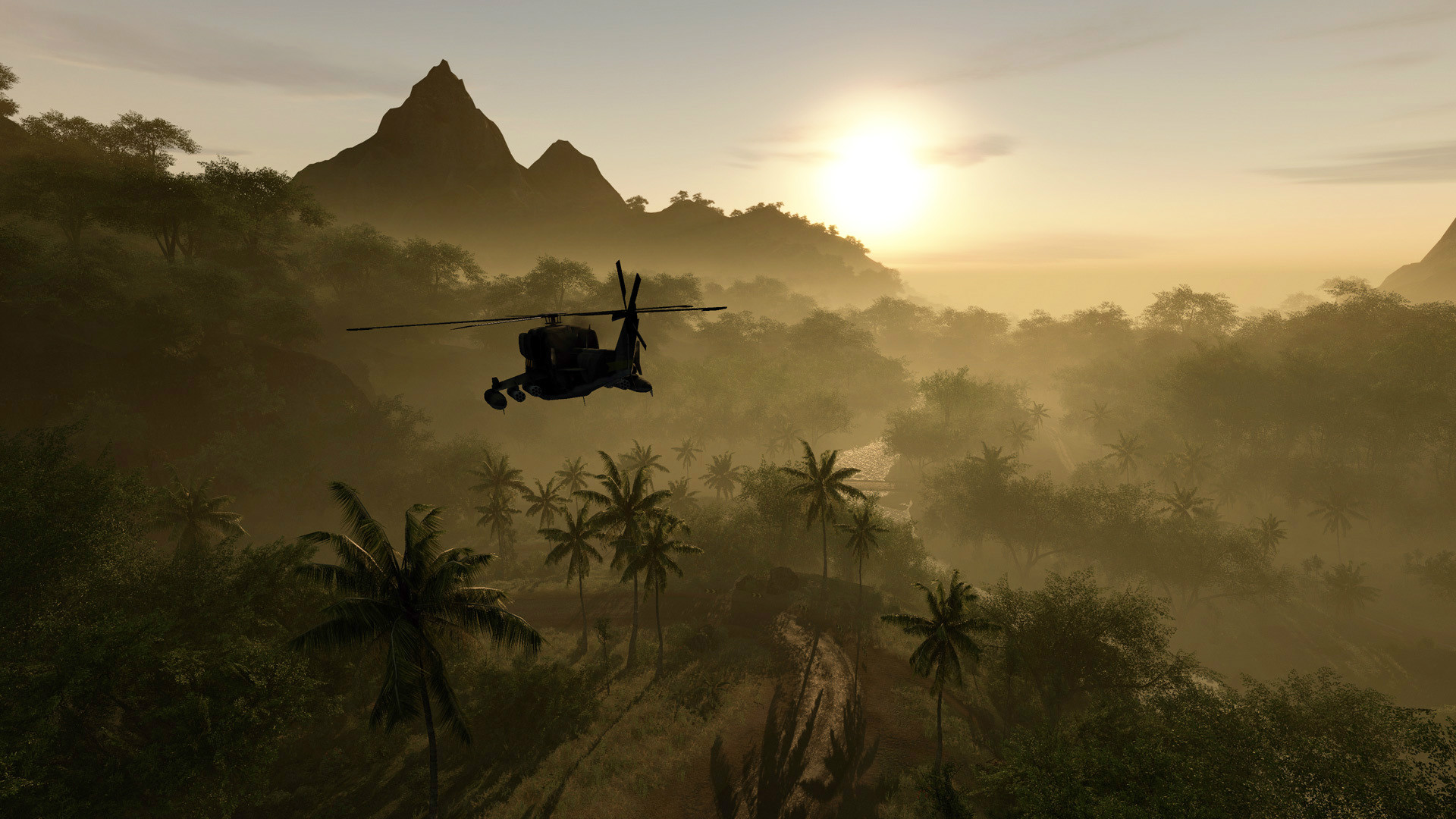 Вертолет над тропиками в crysis обои