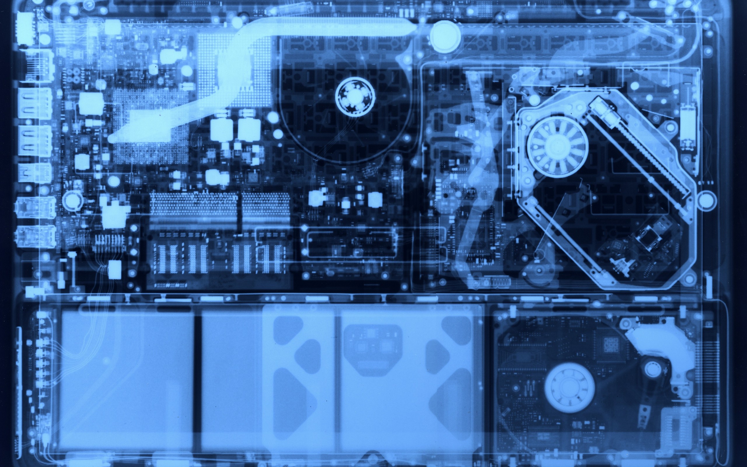 Рентгеновский снимок ноутбука обои