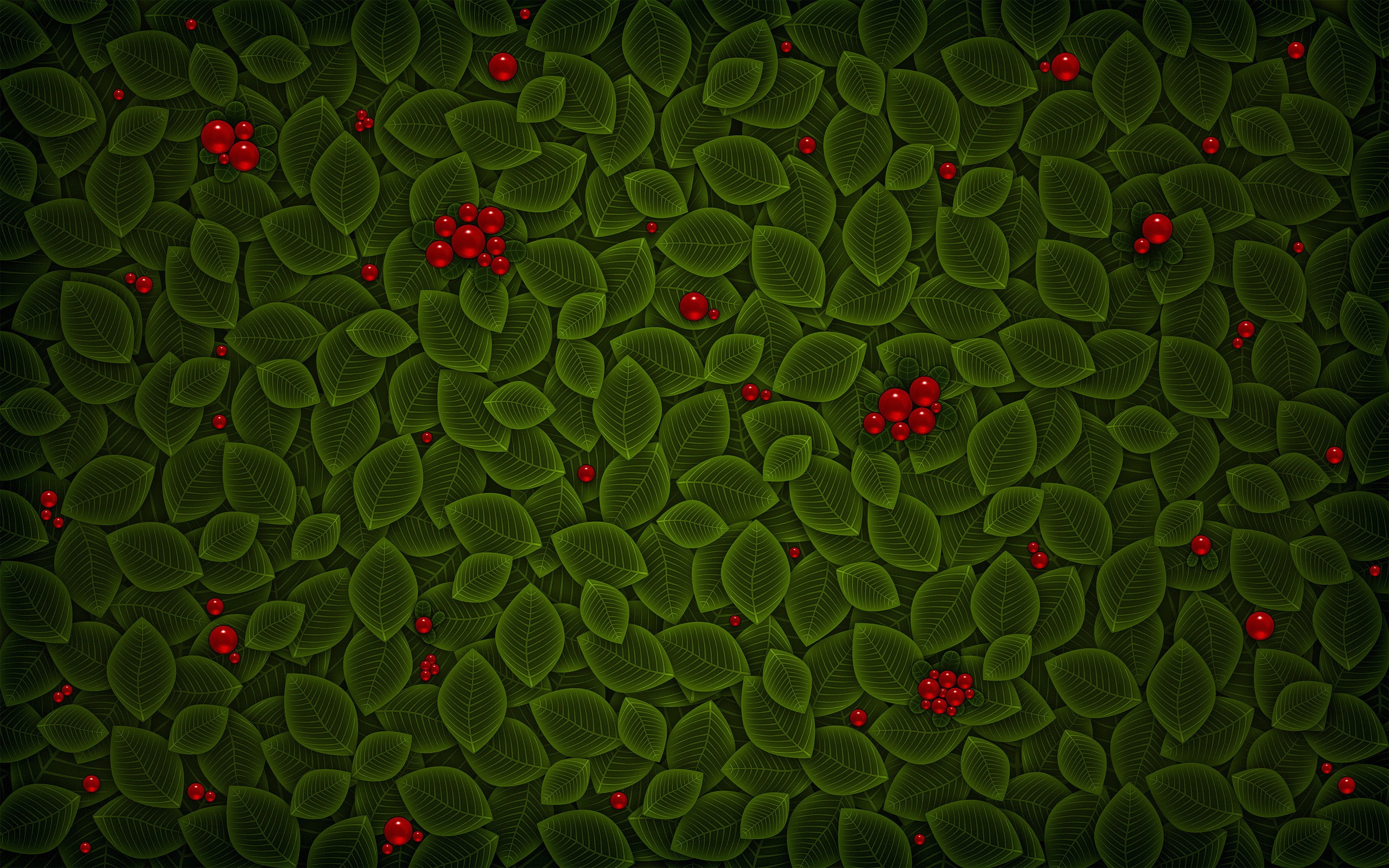 Векторные листья с ягодами обои