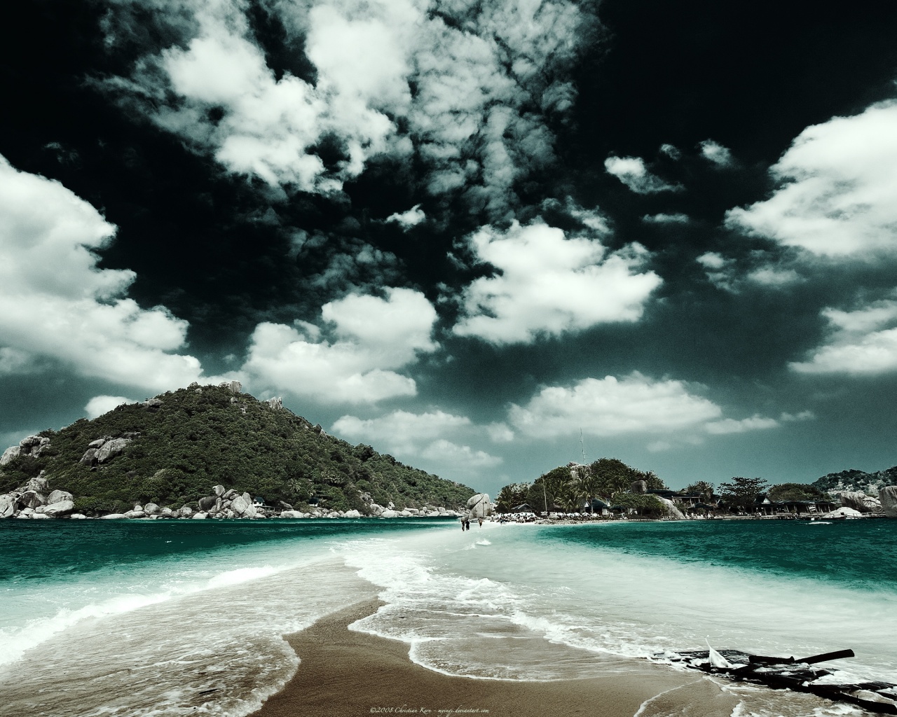 Двойное море обои